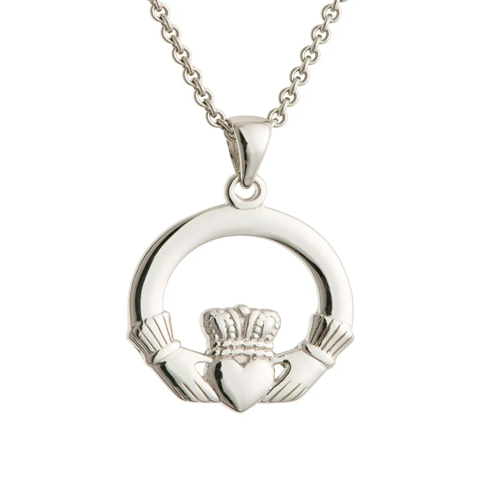 Galway Crystal Claddagh Sterling Silver Pendant sold by Belleek