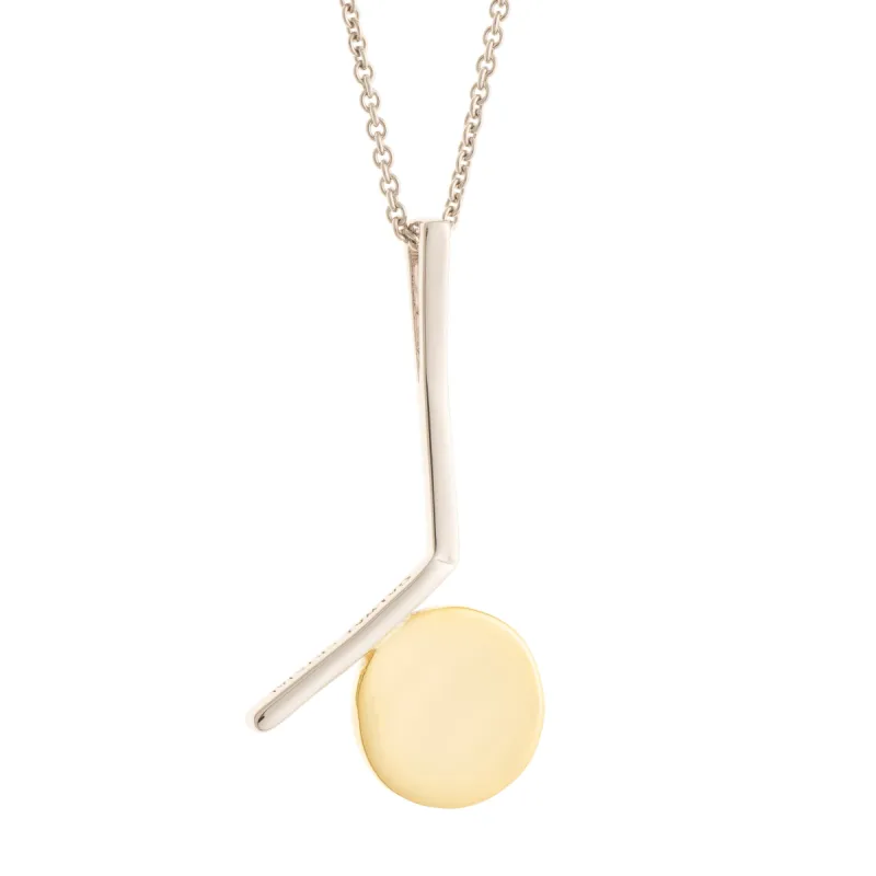 Galway Crystal Luna Sterling Silver & Gold Pendant sold by Belleek
