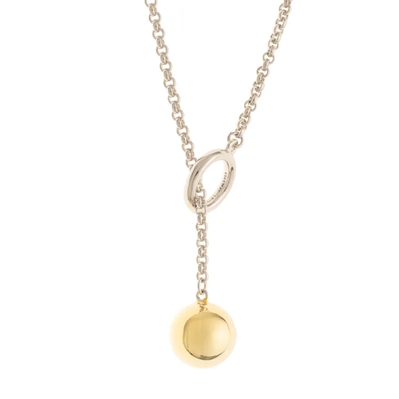 Galway Crystal Balance Sterling Silver & Gold Loop Through Necklace sold by Belleek