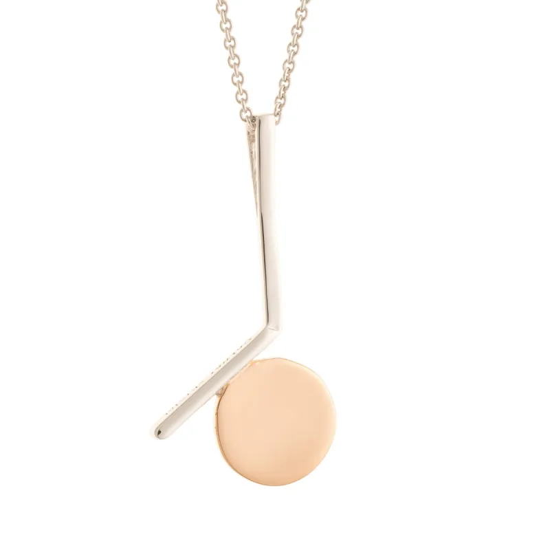 Galway Crystal Luna Sterling Silver & Rose Gold Pendant sold by Belleek