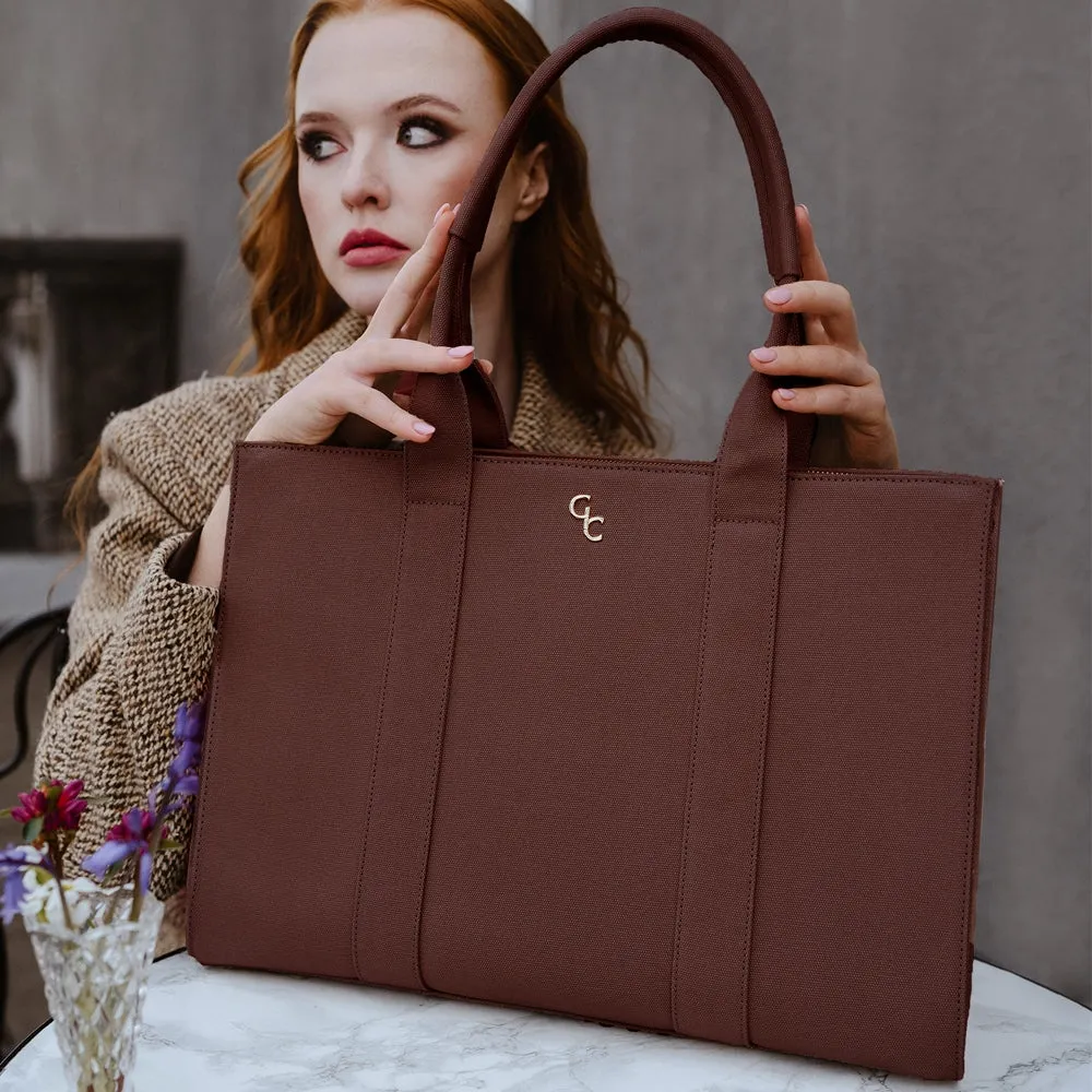 Galway Crystal Fashion XL Tote Mauve Taupe Canvas sold by Belleek product image thumbnail 2