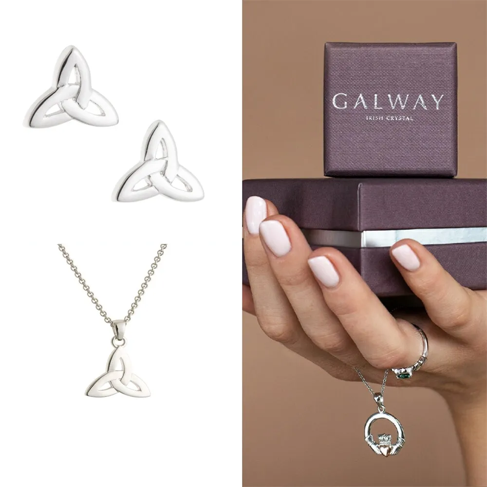 Galway Crystal Trinity Knot Sterling Silver Set sold by Belleek