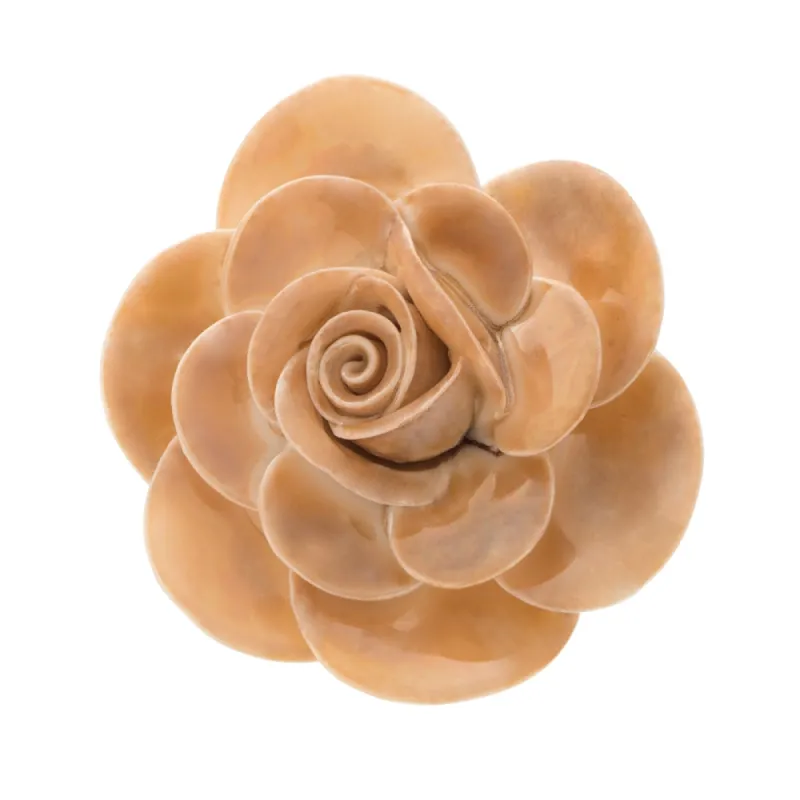 Belleek Classic Rose Brooch (Amber) sold by Belleek