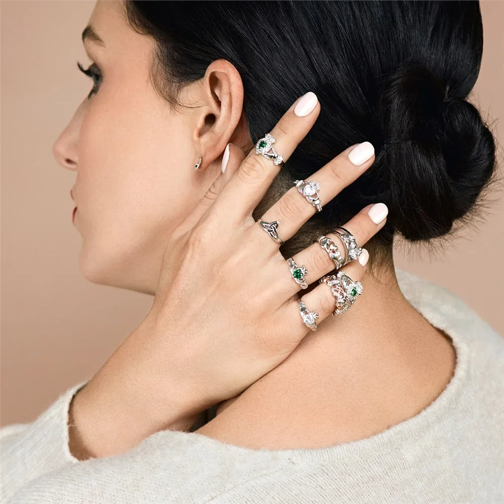 Galway Crystal Jewellery Claddagh Crystal Sterling Silver Ring sold by Belleek product image thumbnail 2