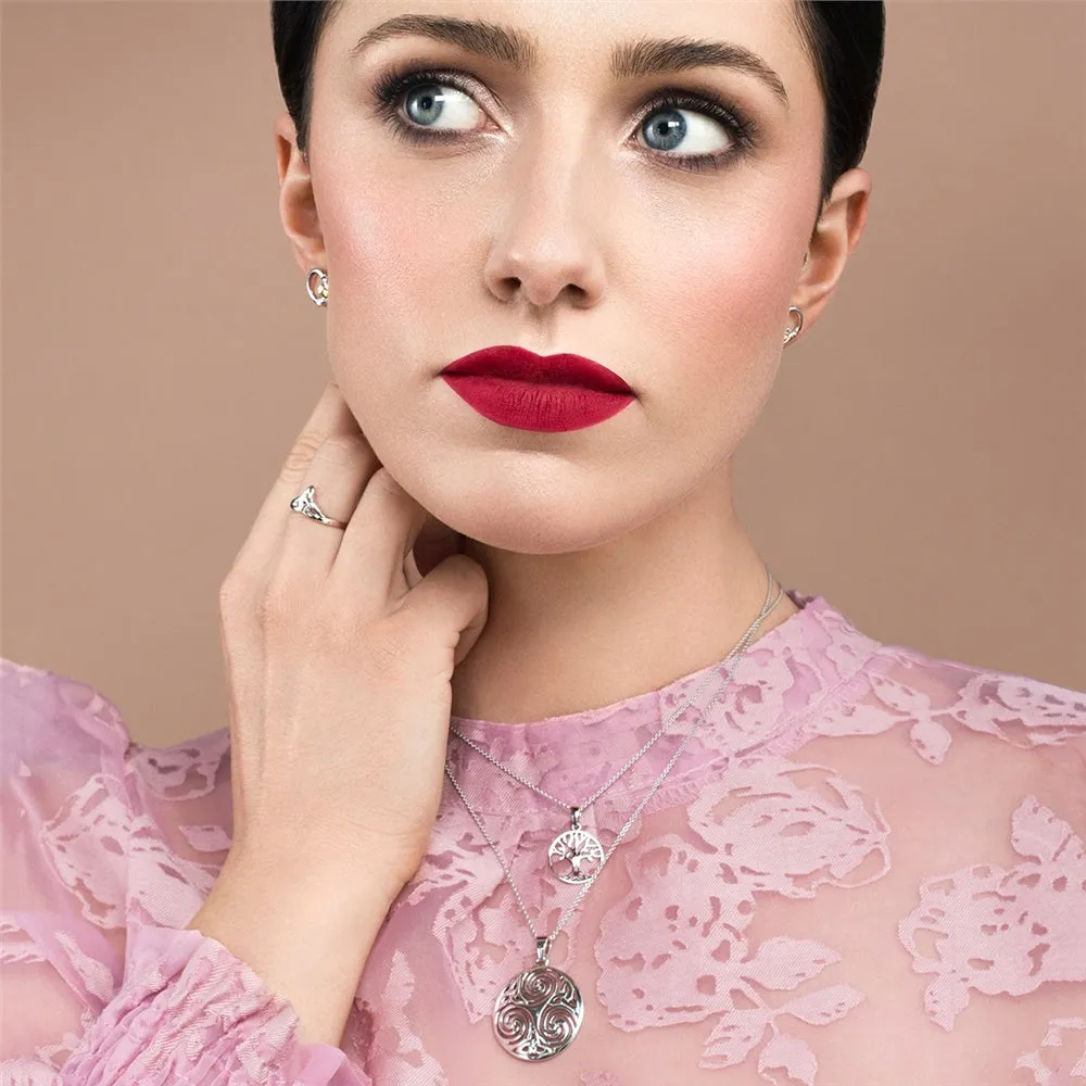 Galway Crystal Celtic Swirl Sterling Silver Pendant sold by Belleek product image thumbnail 2