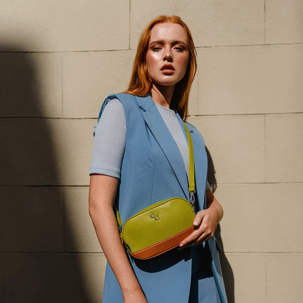 Galway Crystal Fashion Two Tone Crossbody Bag - Lime/Tan sold by Belleek product image thumbnail 2