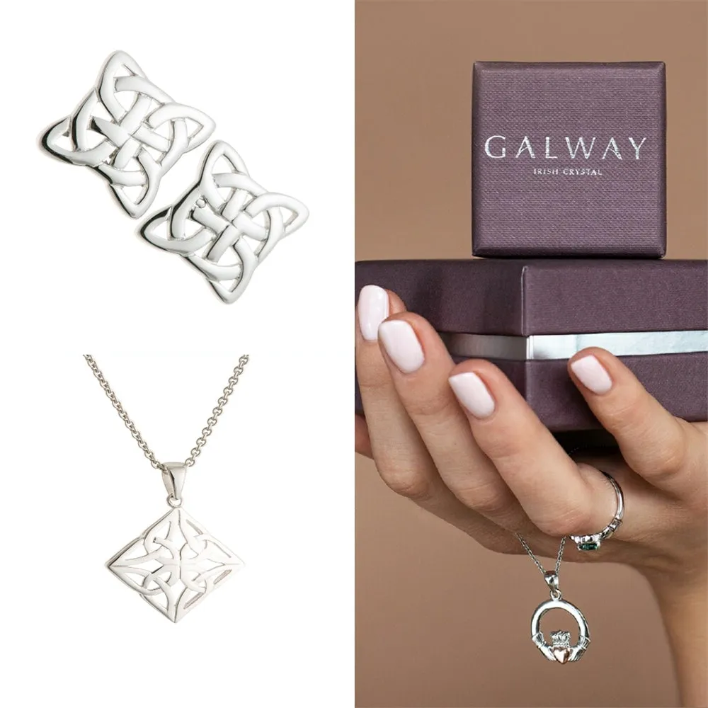 Galway Crystal Celtic Knot Sterling Silver Set sold by Belleek