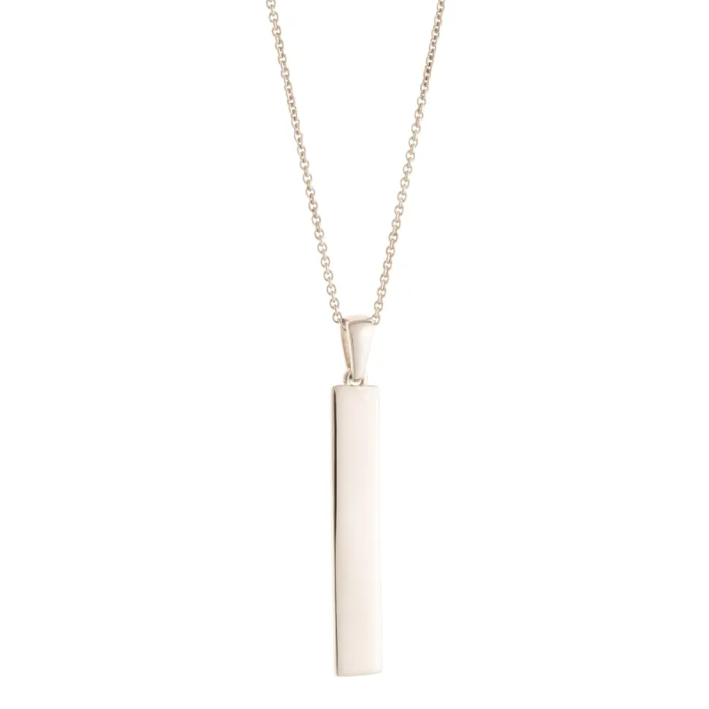 Galway Crystal Plain Bar Sterling Silver Pendant sold by Belleek