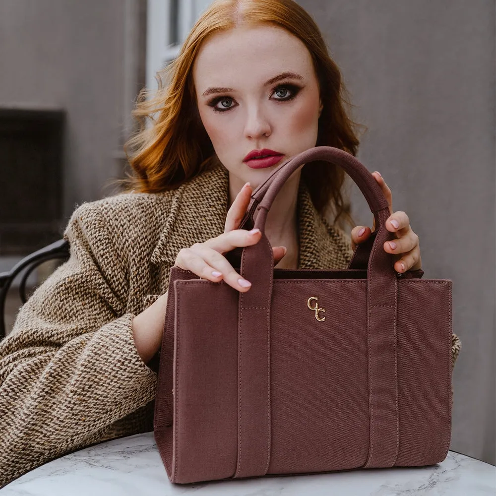 Galway Crystal Fashion Medium Tote Mauve Taupe Canvas sold by Belleek product image thumbnail 2