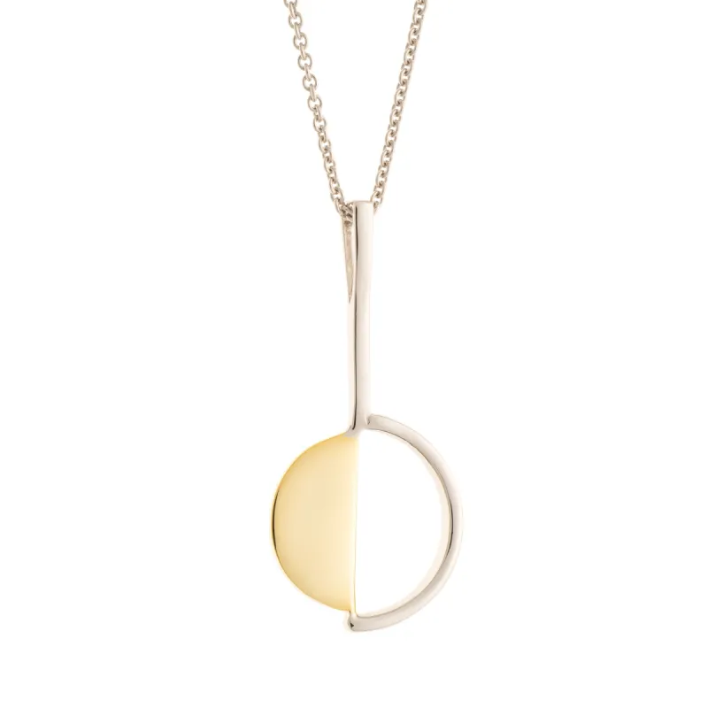 Galway Crystal Arc Sterling Silver & Gold Pendant sold by Belleek
