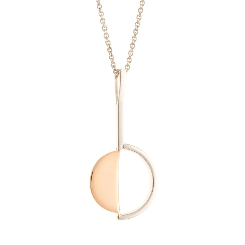 Galway Crystal Arc Sterling Silver & Rose Gold Pendant sold by Belleek