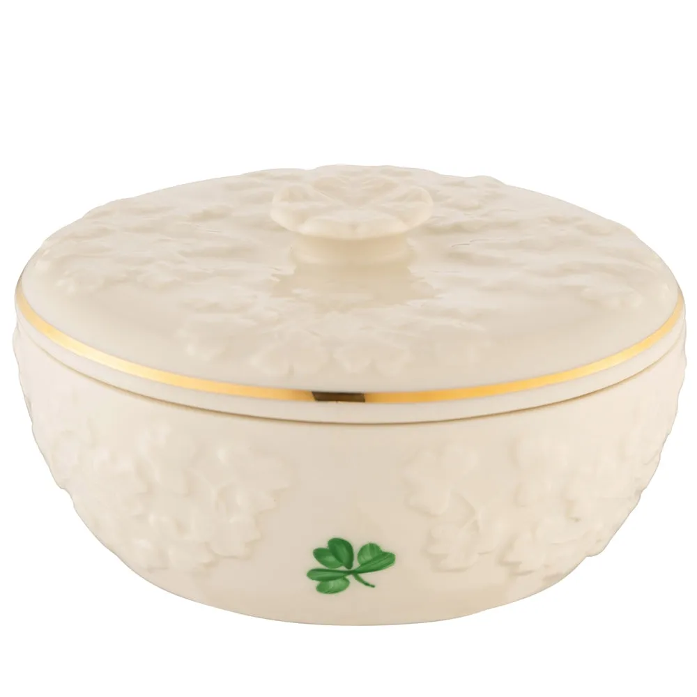Belleek Classic Field of Shamrocks Trinket Box sold by Belleek