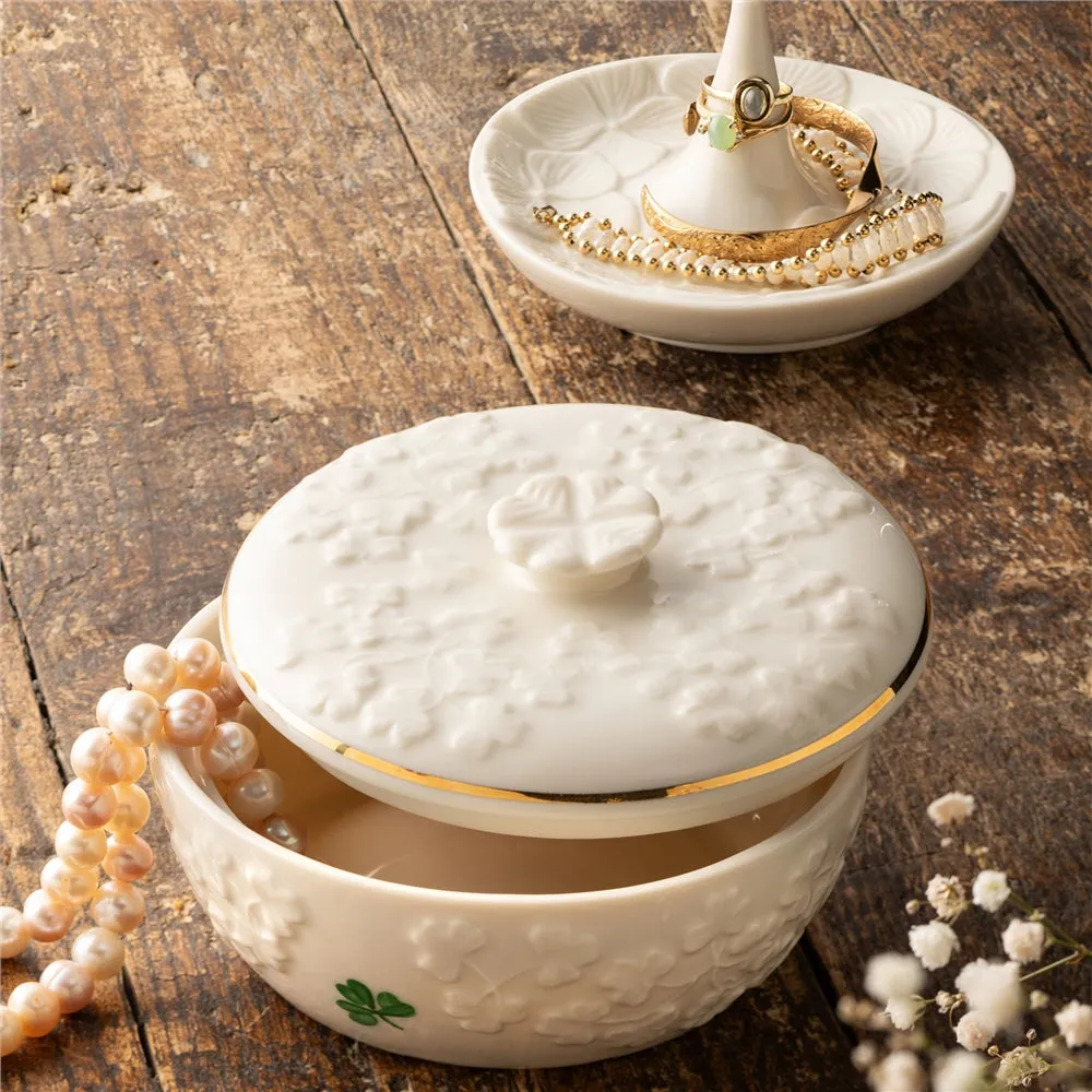 Belleek Classic Field of Shamrocks Trinket Box sold by Belleek product image thumbnail 3