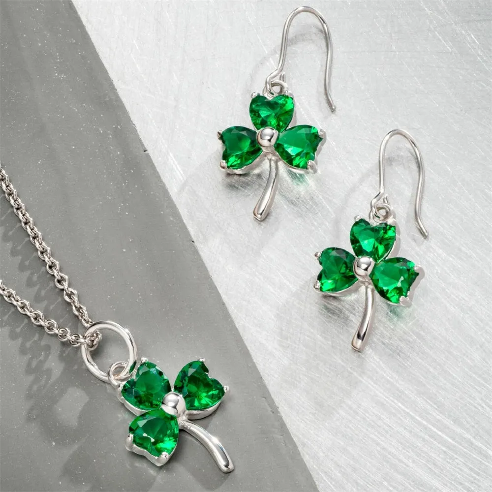 Galway Crystal Shamrock Green Crystal Pendant Earrings sold by Belleek product image thumbnail 2