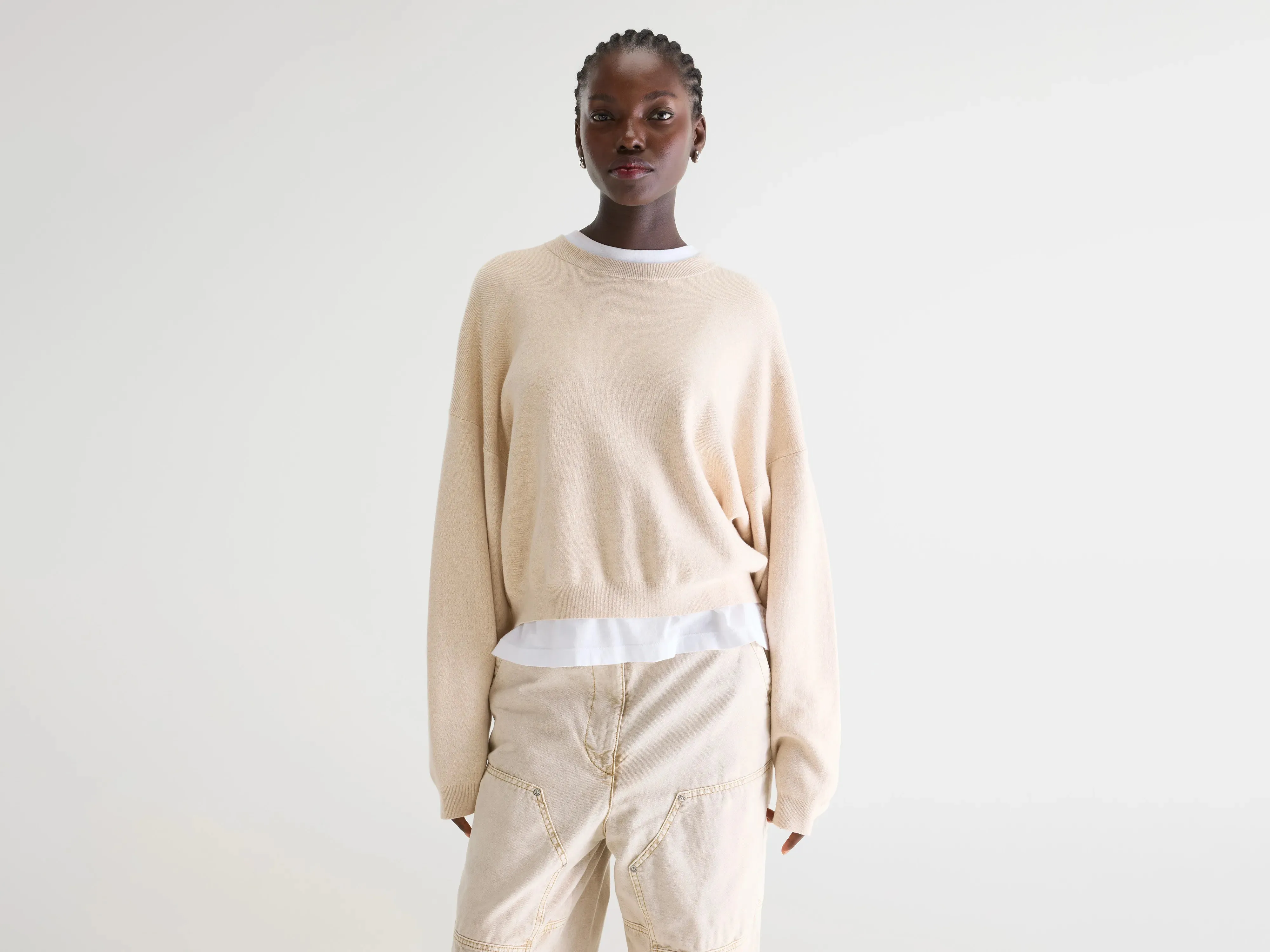 Angum relaxed sweater (261 / W / OATMEAL) sold by Bellerose