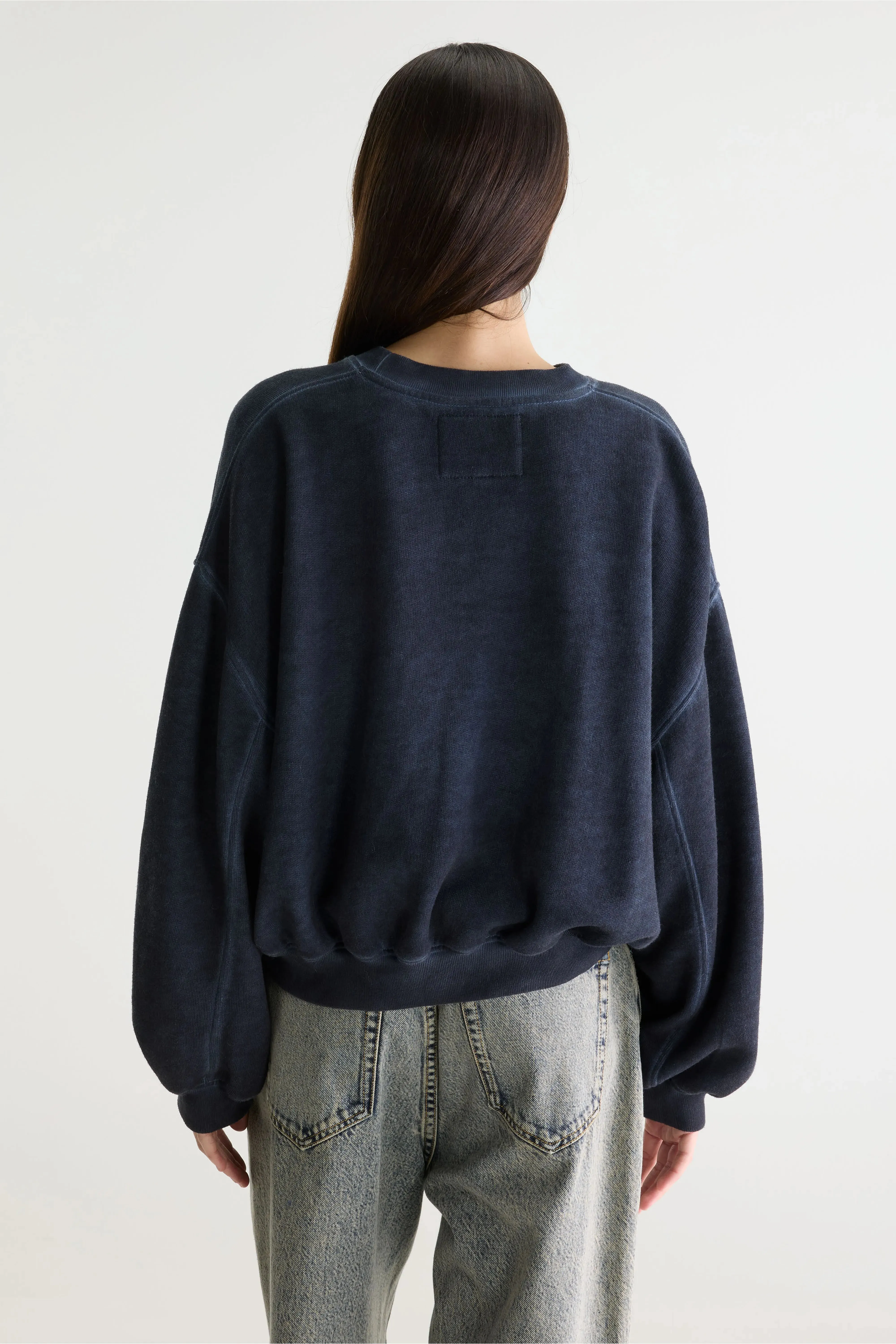 Fancy cropped crewneck sweatshirt (261 / W / NAVY) sold by Bellerose product image thumbnail 4
