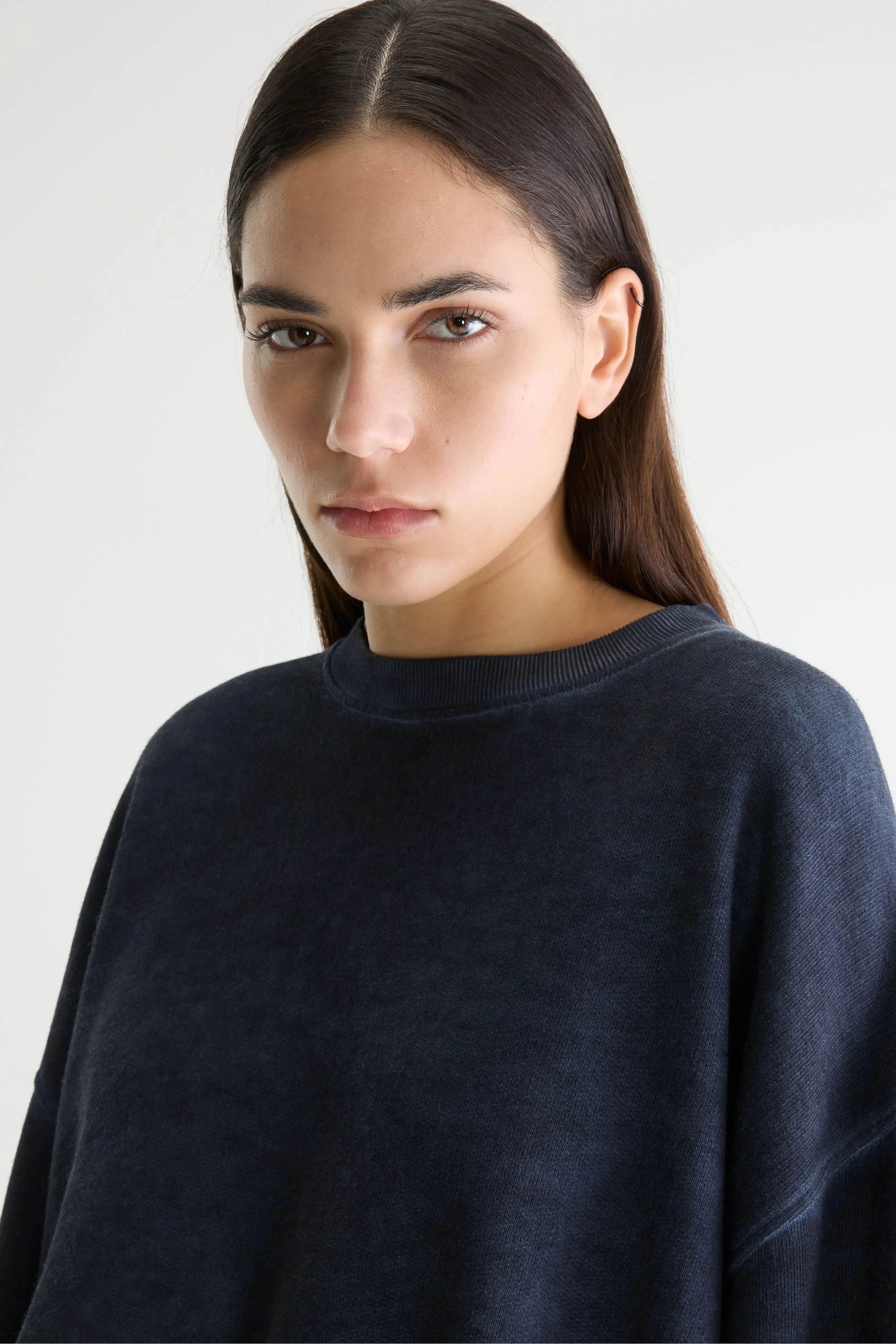 Fancy cropped crewneck sweatshirt (261 / W / NAVY) sold by Bellerose product image thumbnail 5