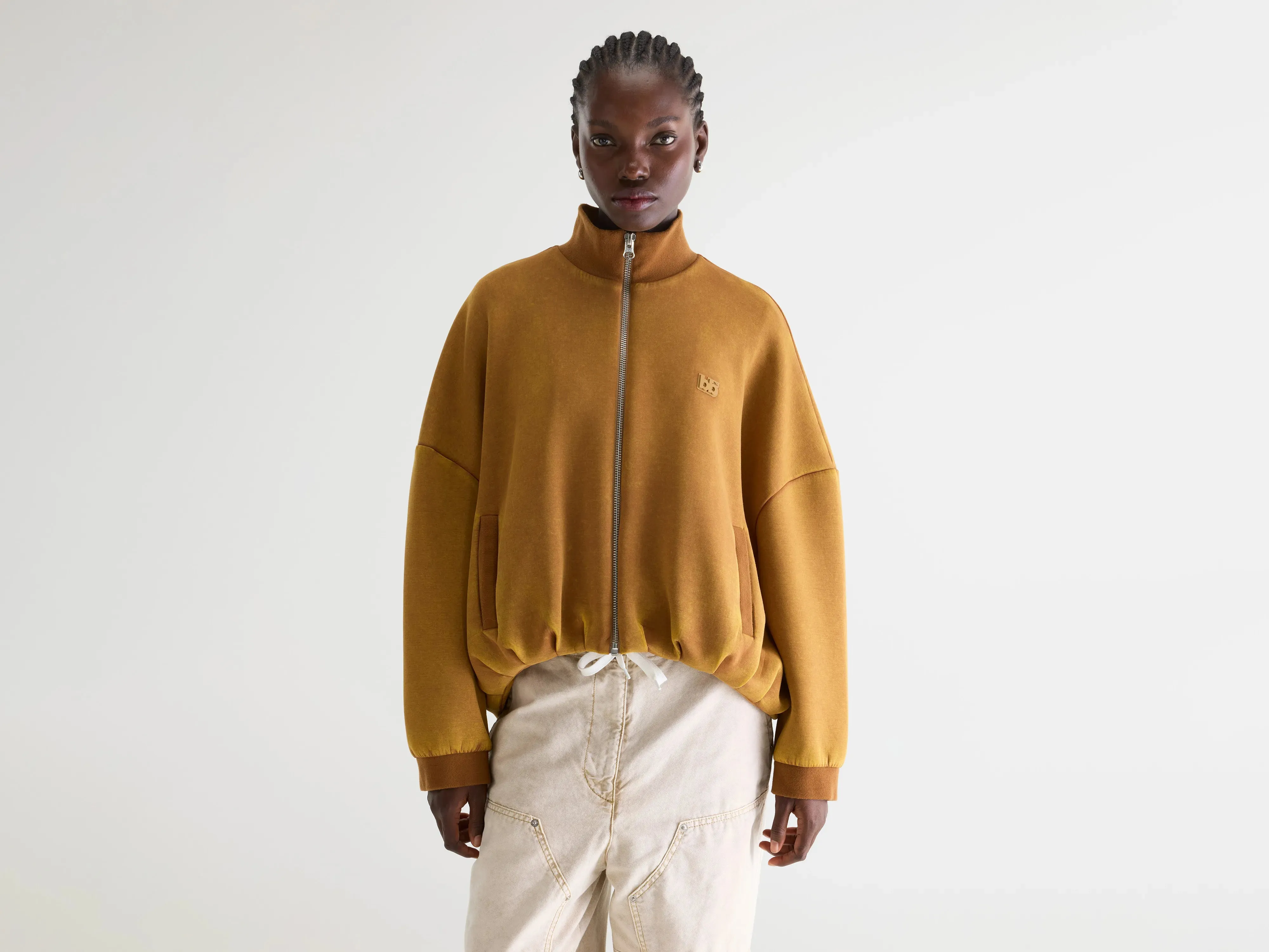 Tallis zip-up sweatshirt (261 / W / CARAMEL) sold by Bellerose