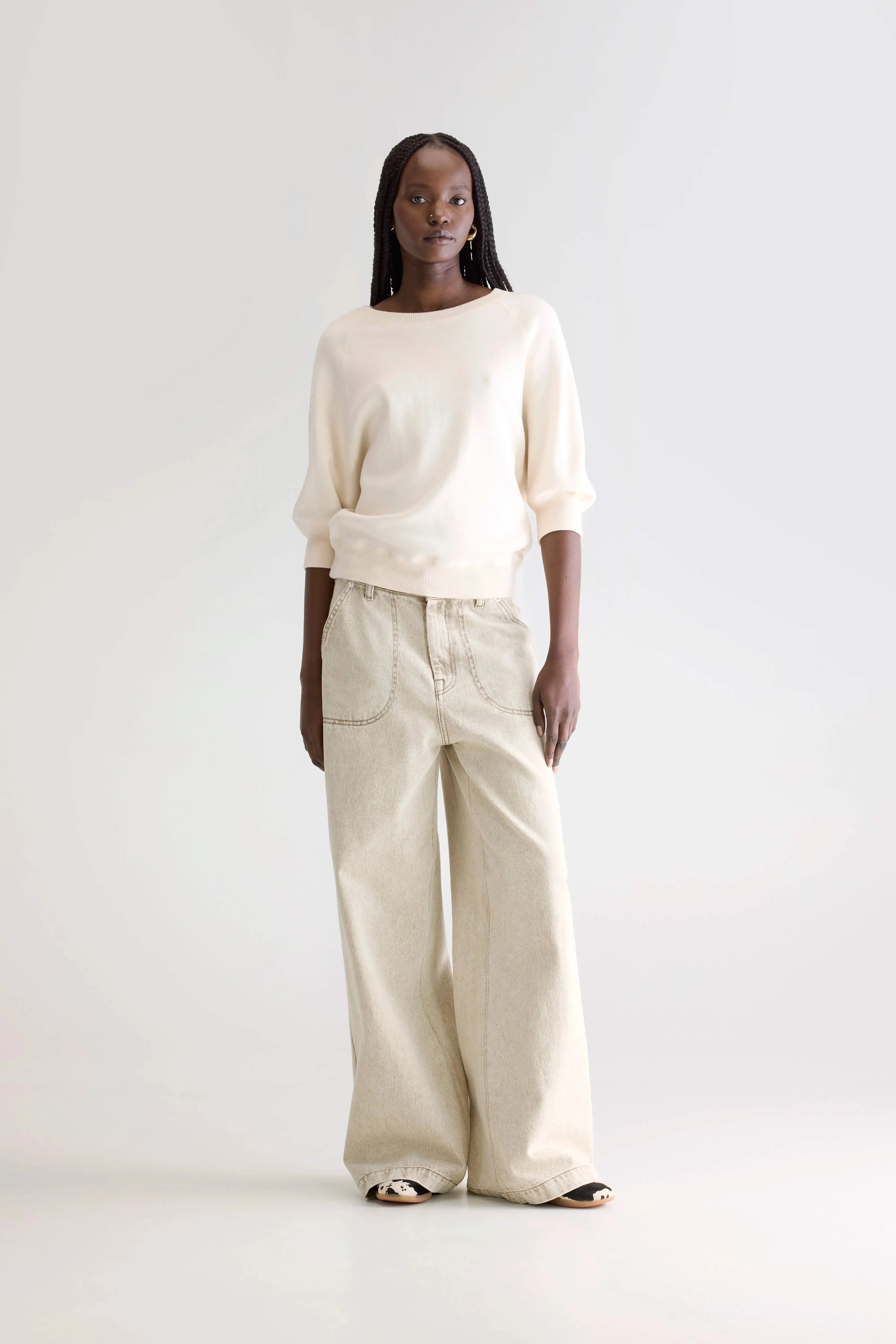 Anglet crew-neck sweater (242 / W / MILKY WAY) sold by Bellerose product image thumbnail 3