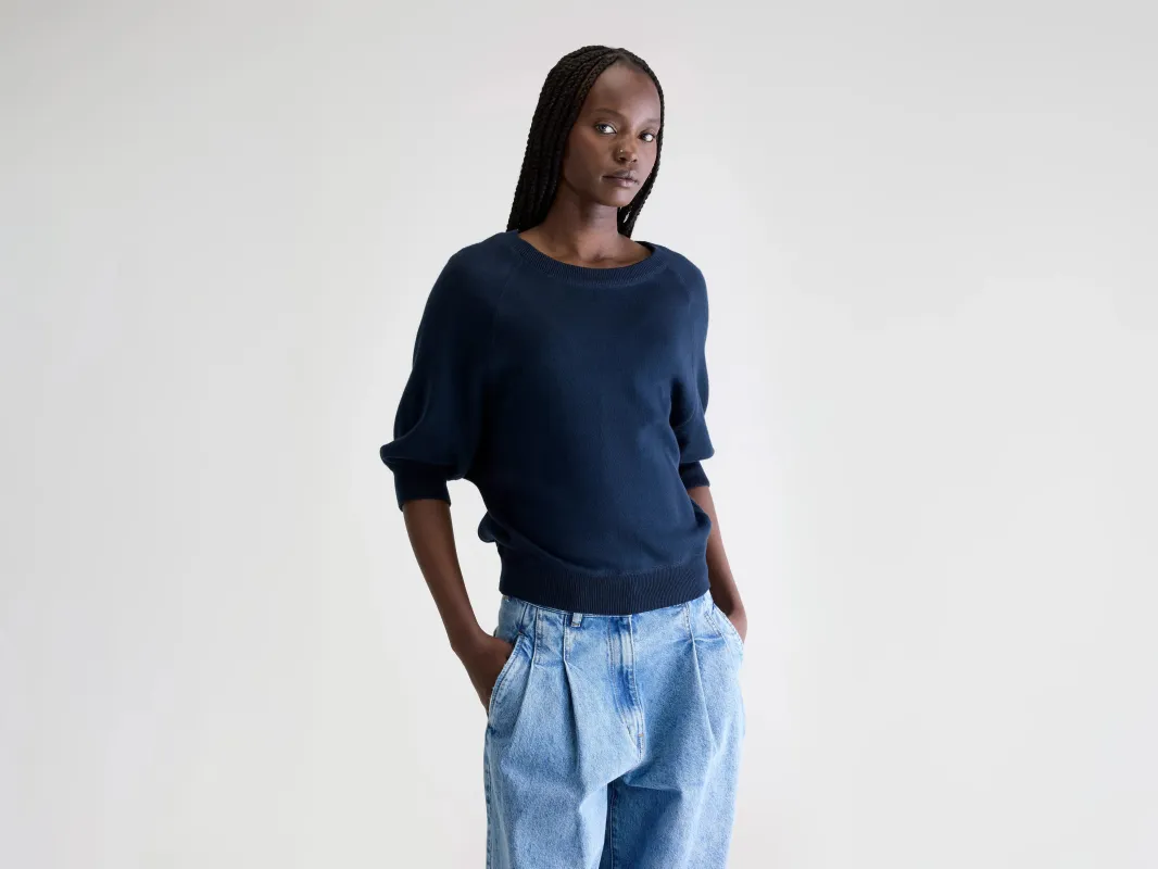 Anglet crew-neck sweater (242 / W / NAVY) sold by Bellerose