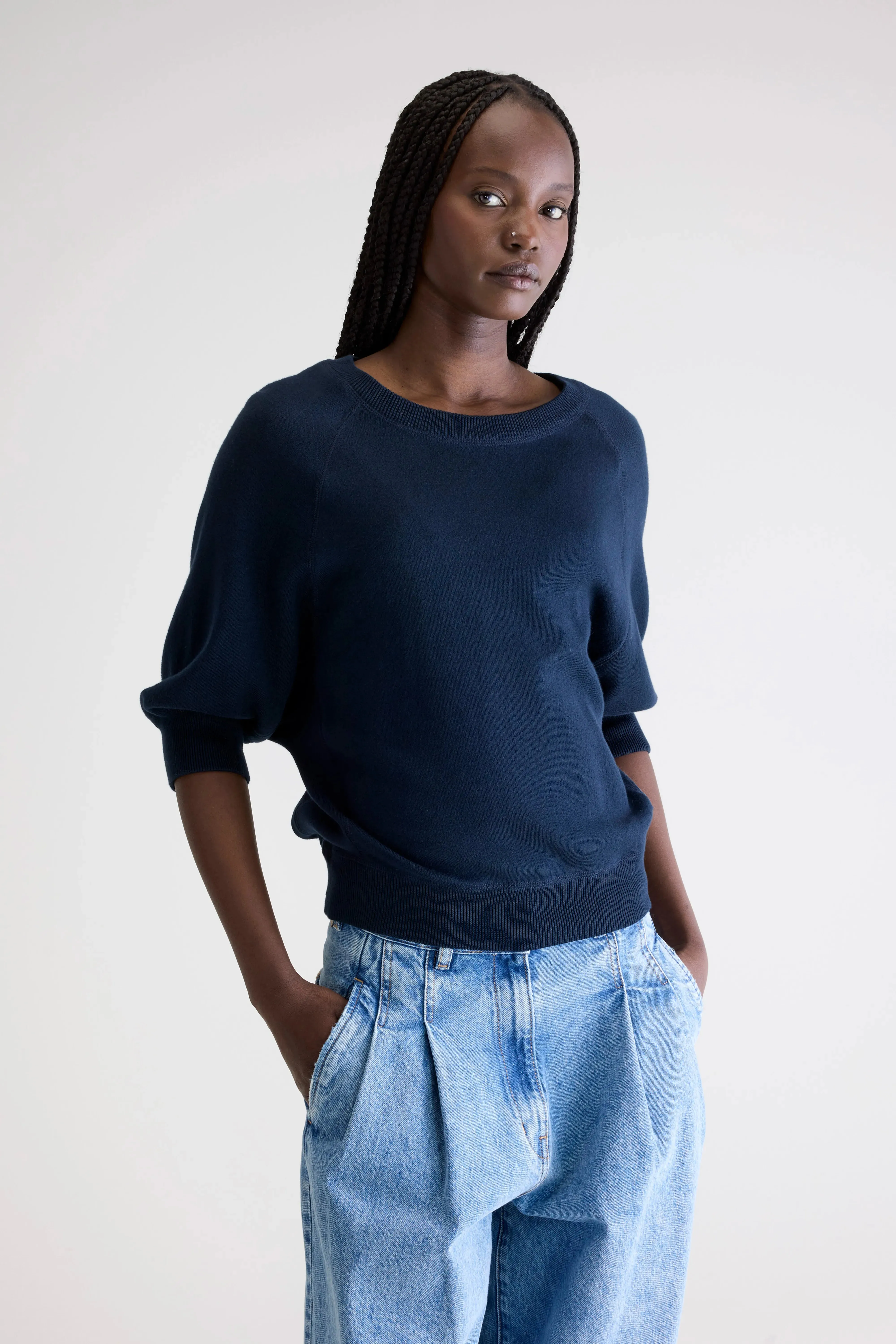 Anglet crew-neck sweater (242 / W / NAVY) sold by Bellerose product image thumbnail 2