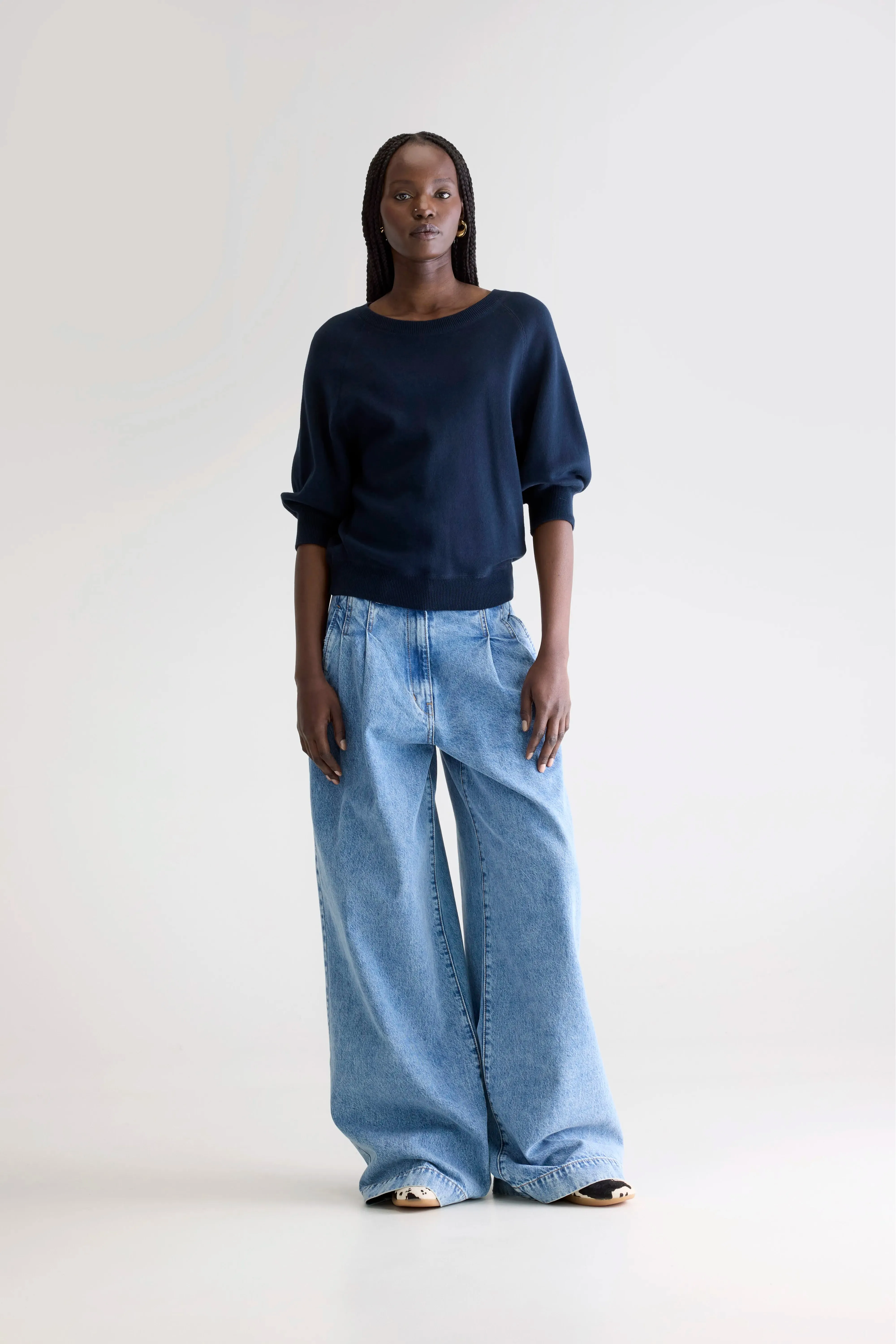 Anglet crew-neck sweater (242 / W / NAVY) sold by Bellerose product image thumbnail 3