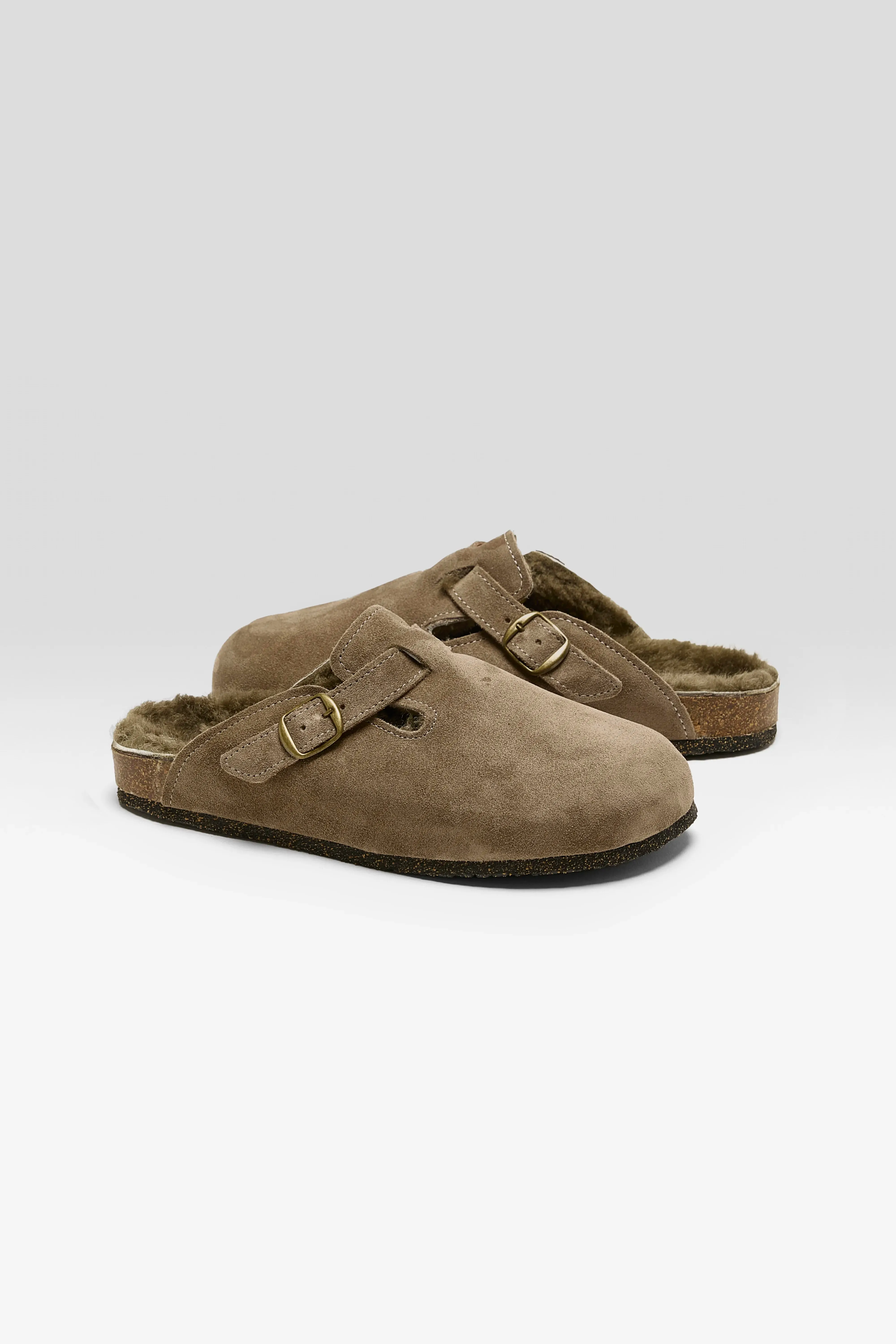 Taupe Velour Clogs (242 / W / KHAKI) sold by Bellerose product image thumbnail 3