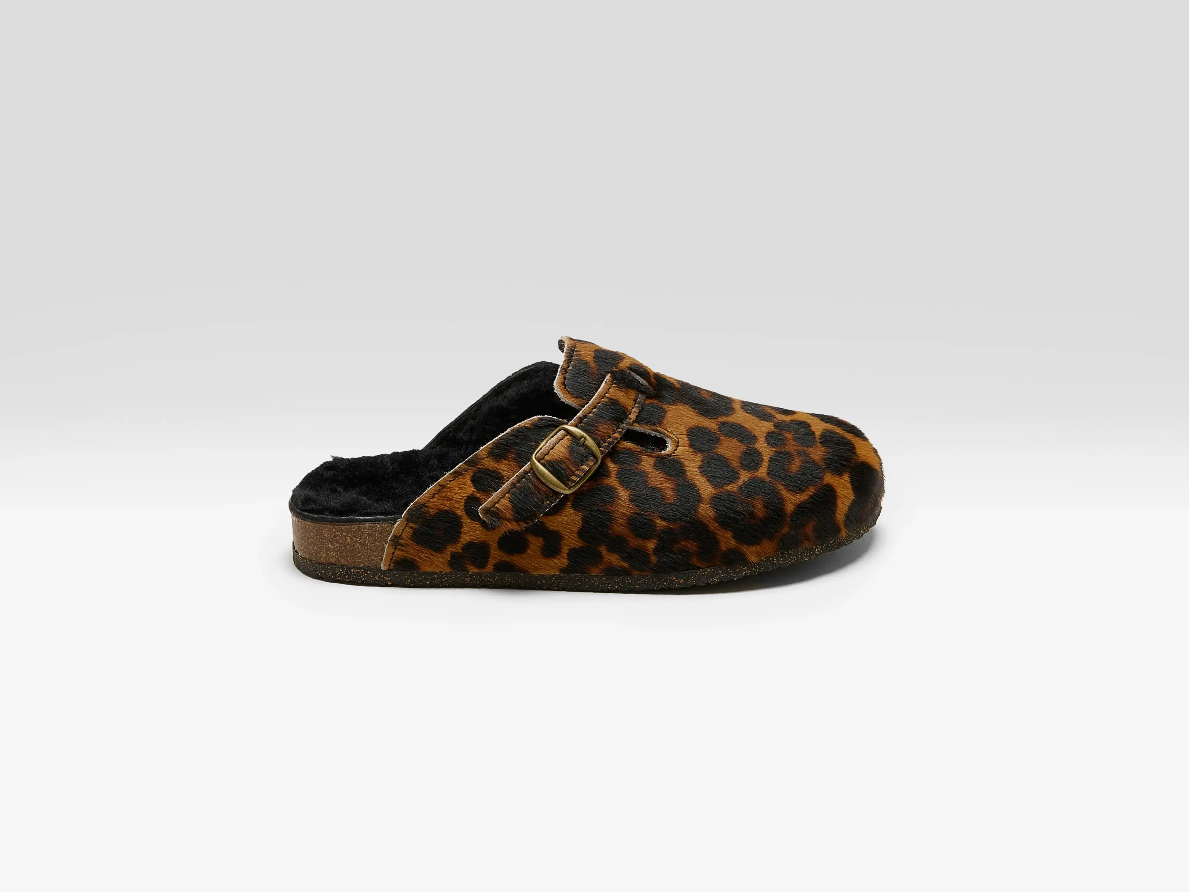 Black Leopard Clogs (242 / W / BROWN) sold by Bellerose