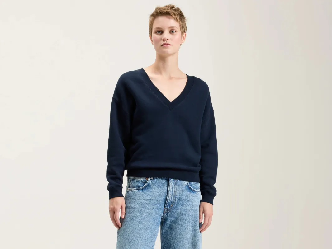 Fellow v-neck sweatshirt (242 / W / NAVY) made by Bellerose