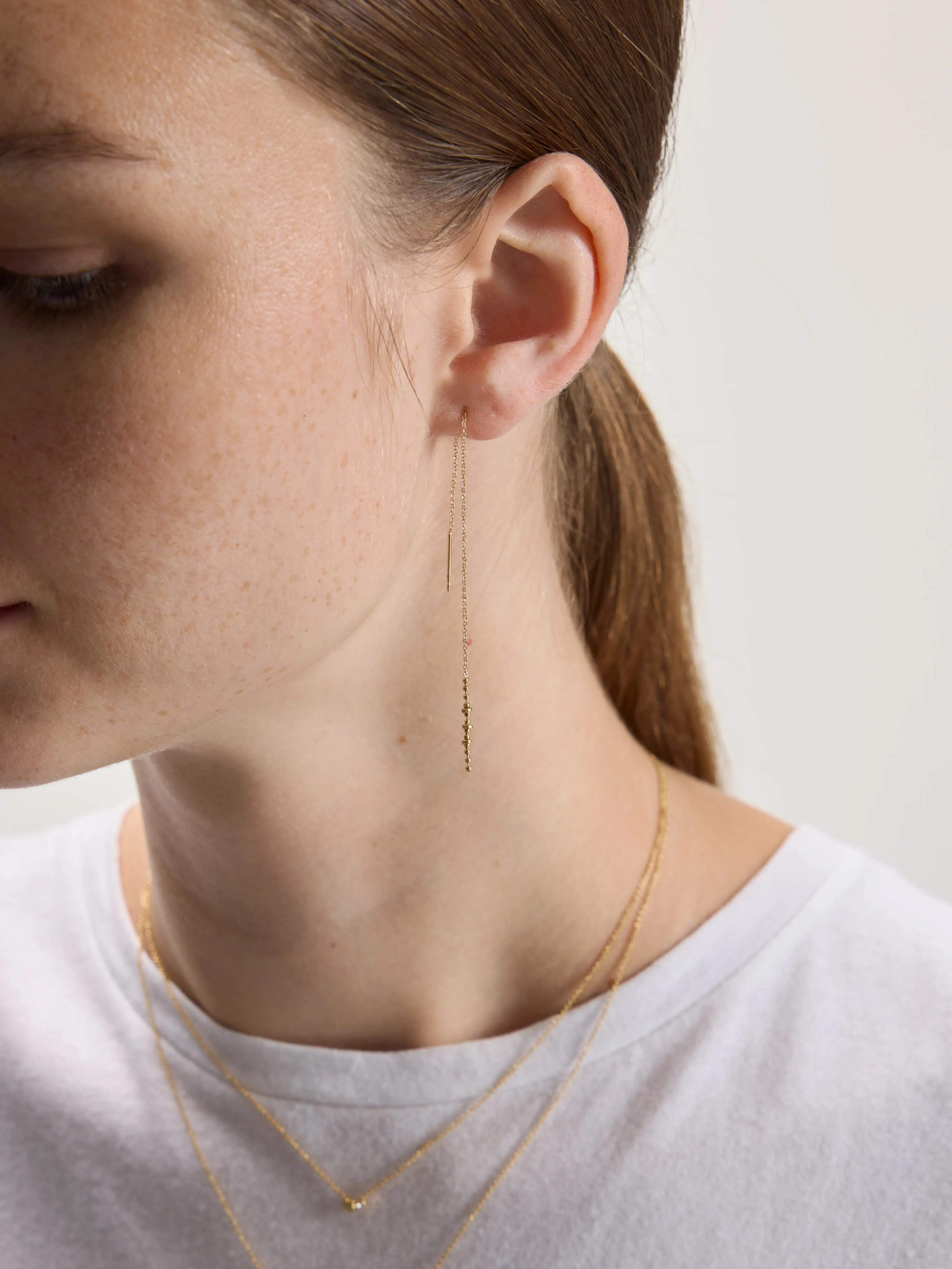 Océane Adjustable Chain Earrings (242 / W / GOLD) sold by Bellerose product image thumbnail 3