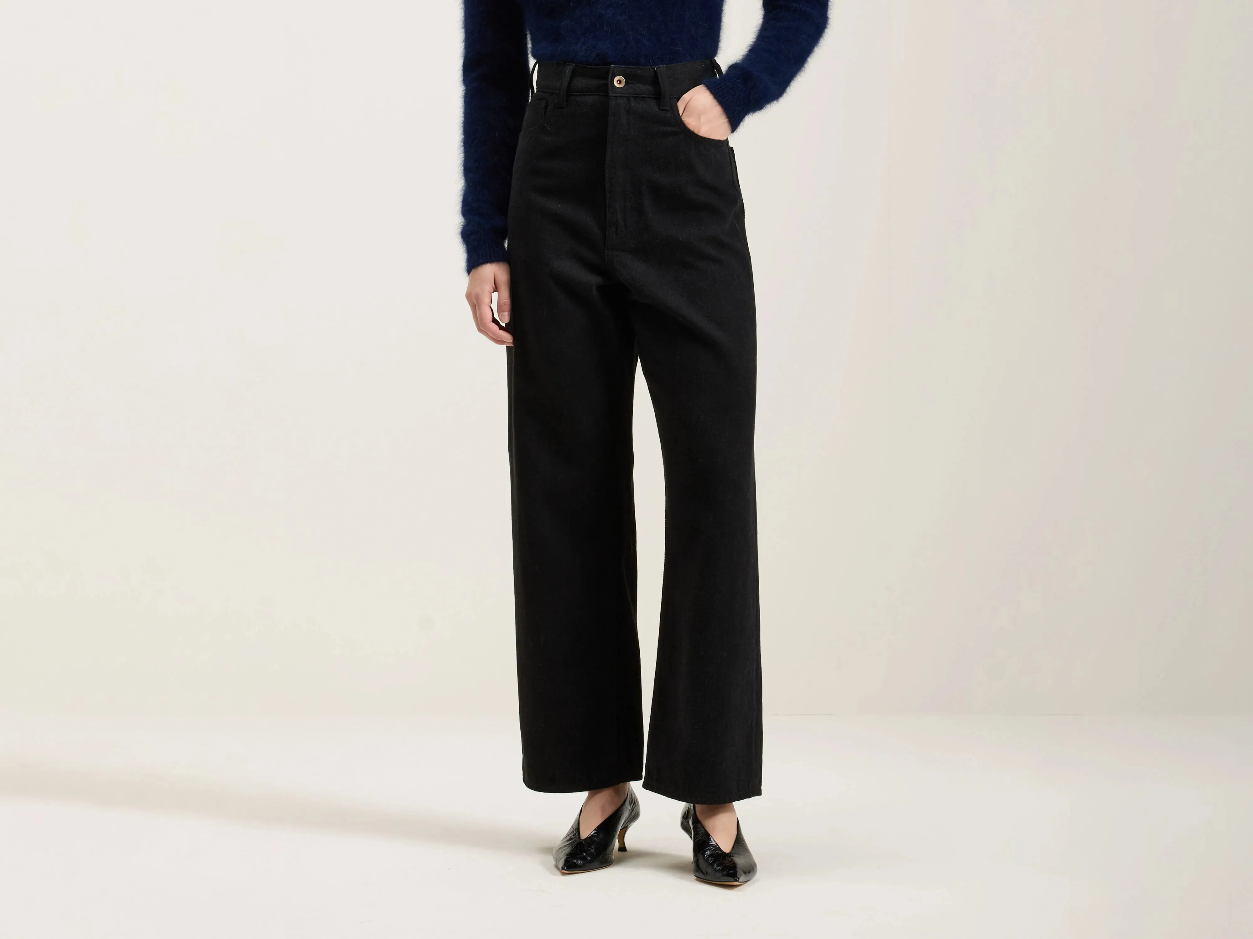 Denim N. 61 wide jeans (242 / W / OFF BLACK) sold by Bellerose