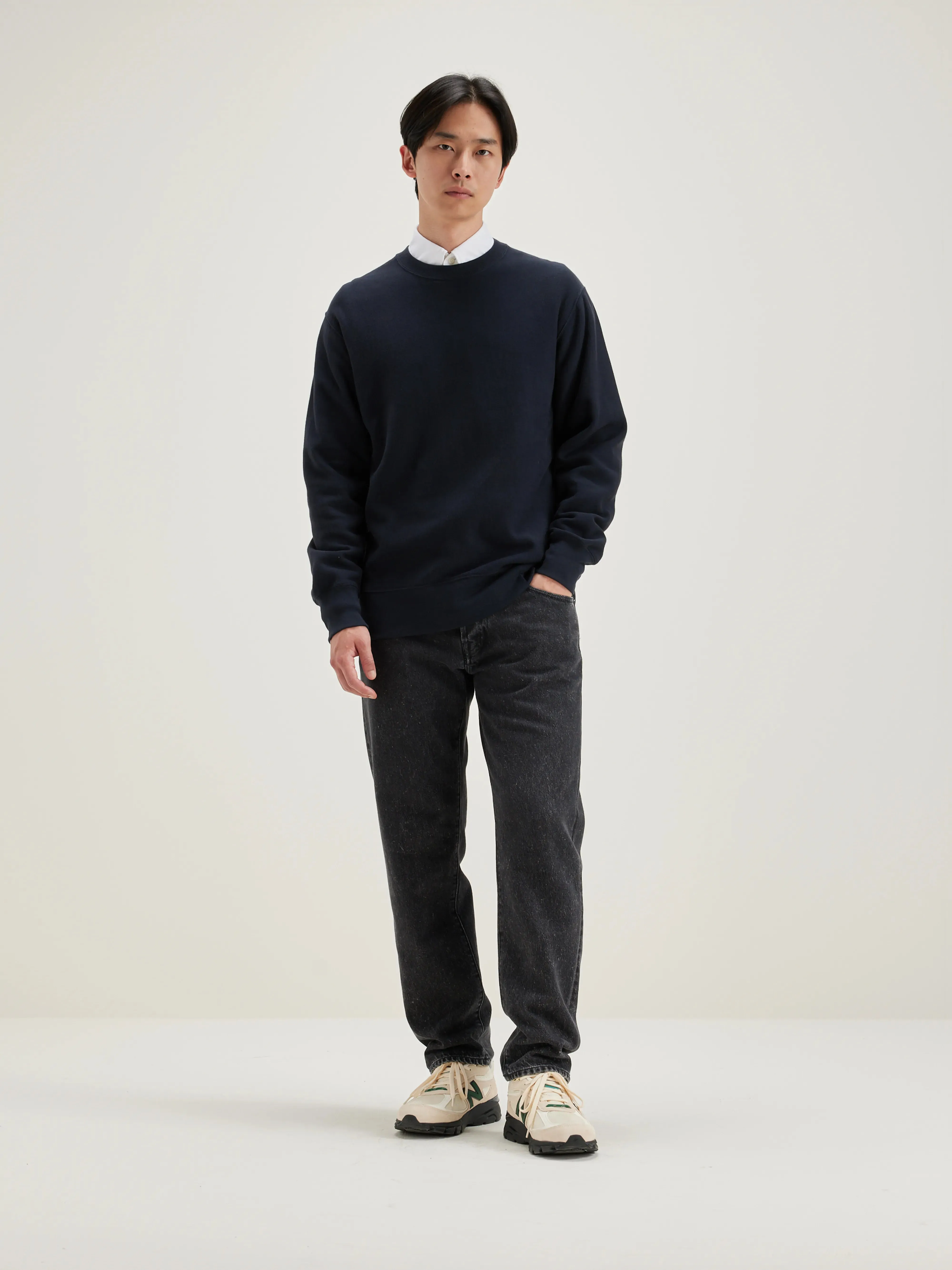 Flake crew-neck sweatshirt (242 / M / NAVY) sold by Bellerose product image thumbnail 3