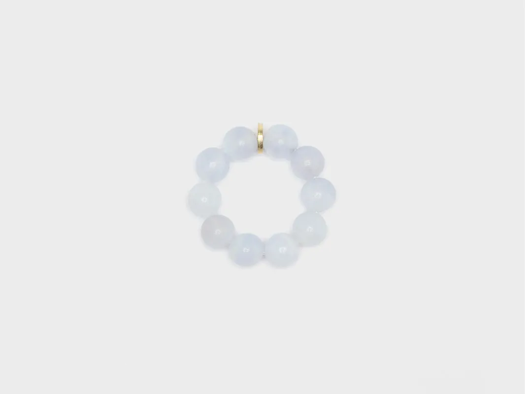 Chalcedony Spheres Ring  (252 / W / WHITE) sold by Bellerose