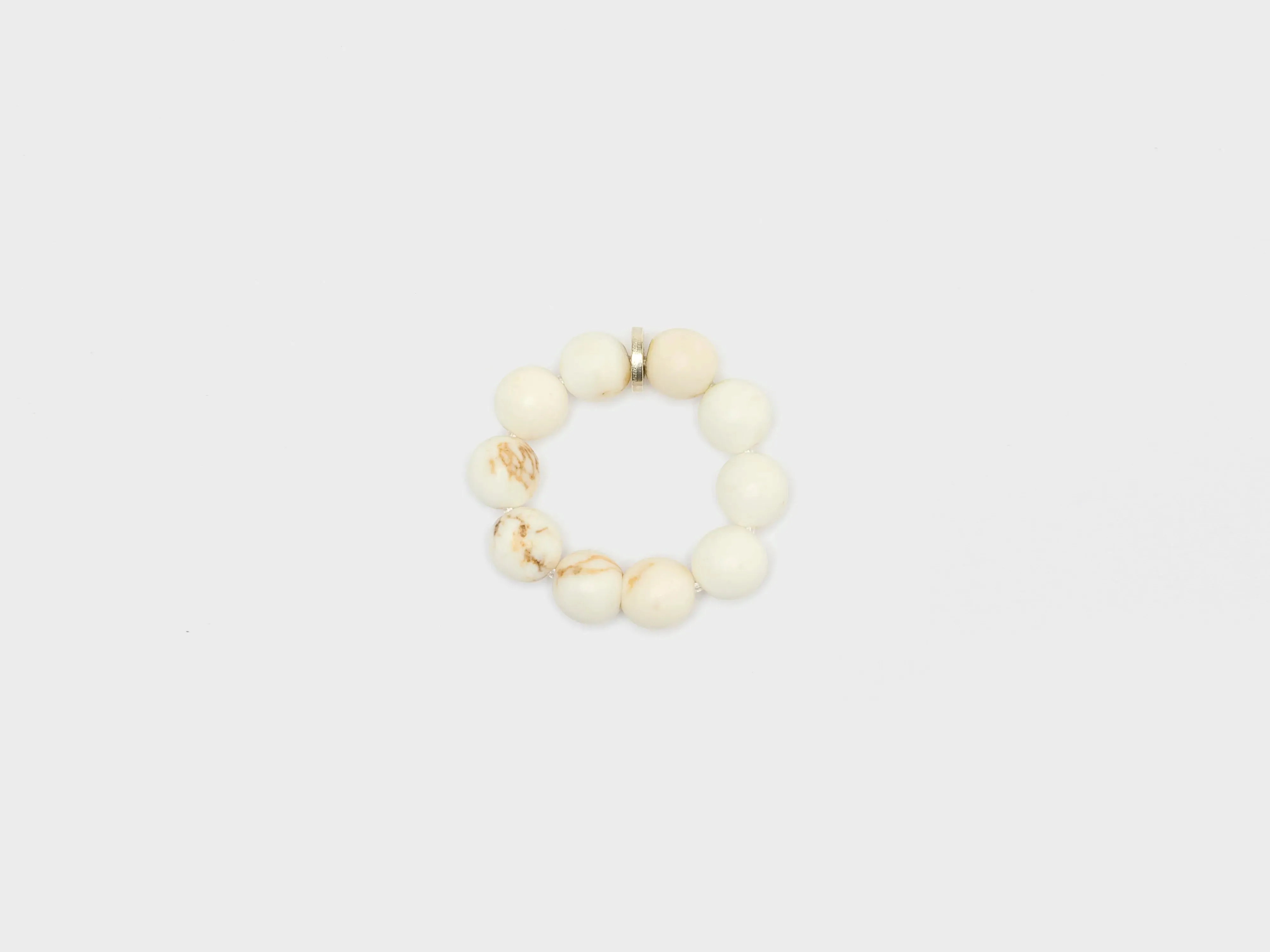 Ivory Magnesite Spheres Ring (252 / W / WHITE) sold by Bellerose