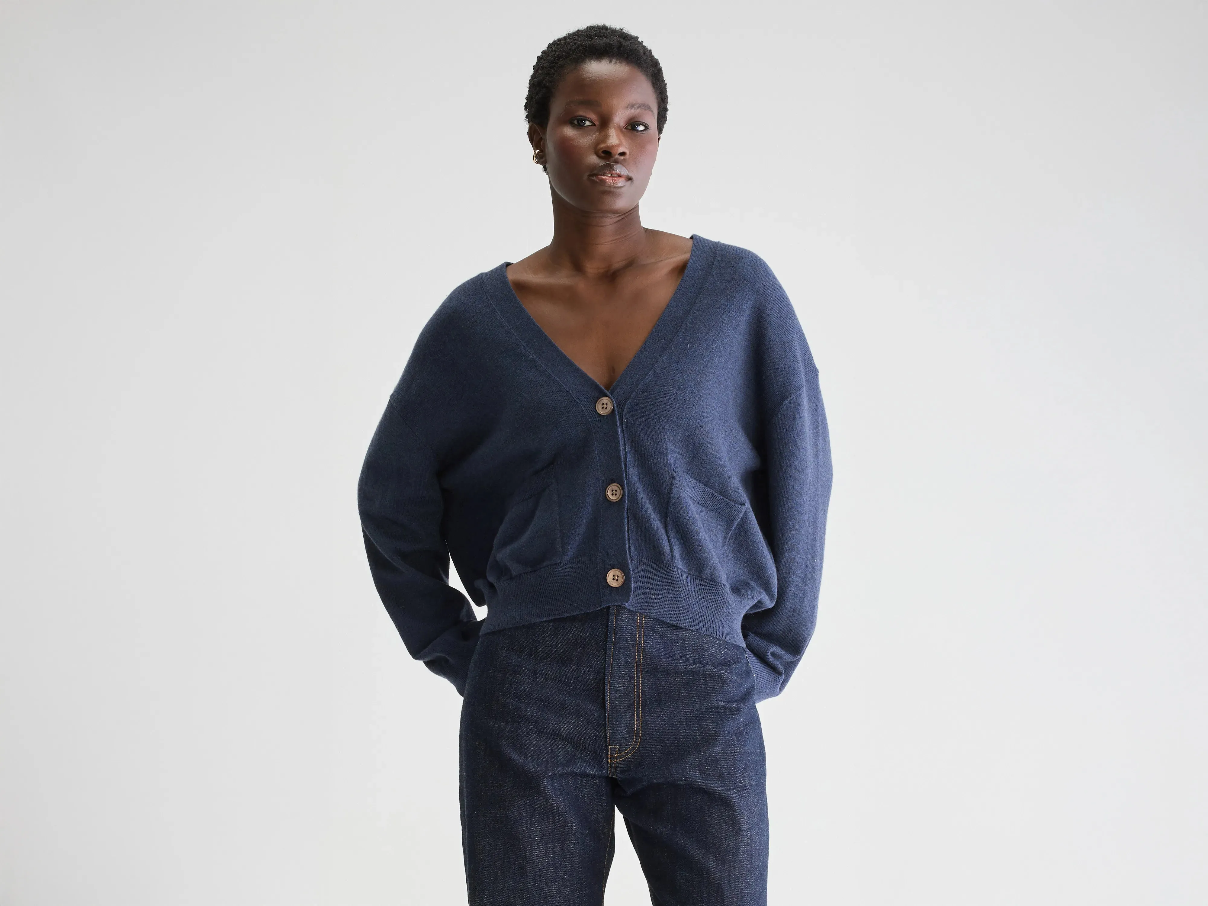 Gakkin v-neck cardigan (251 / W / CAPTAIN) sold by Bellerose