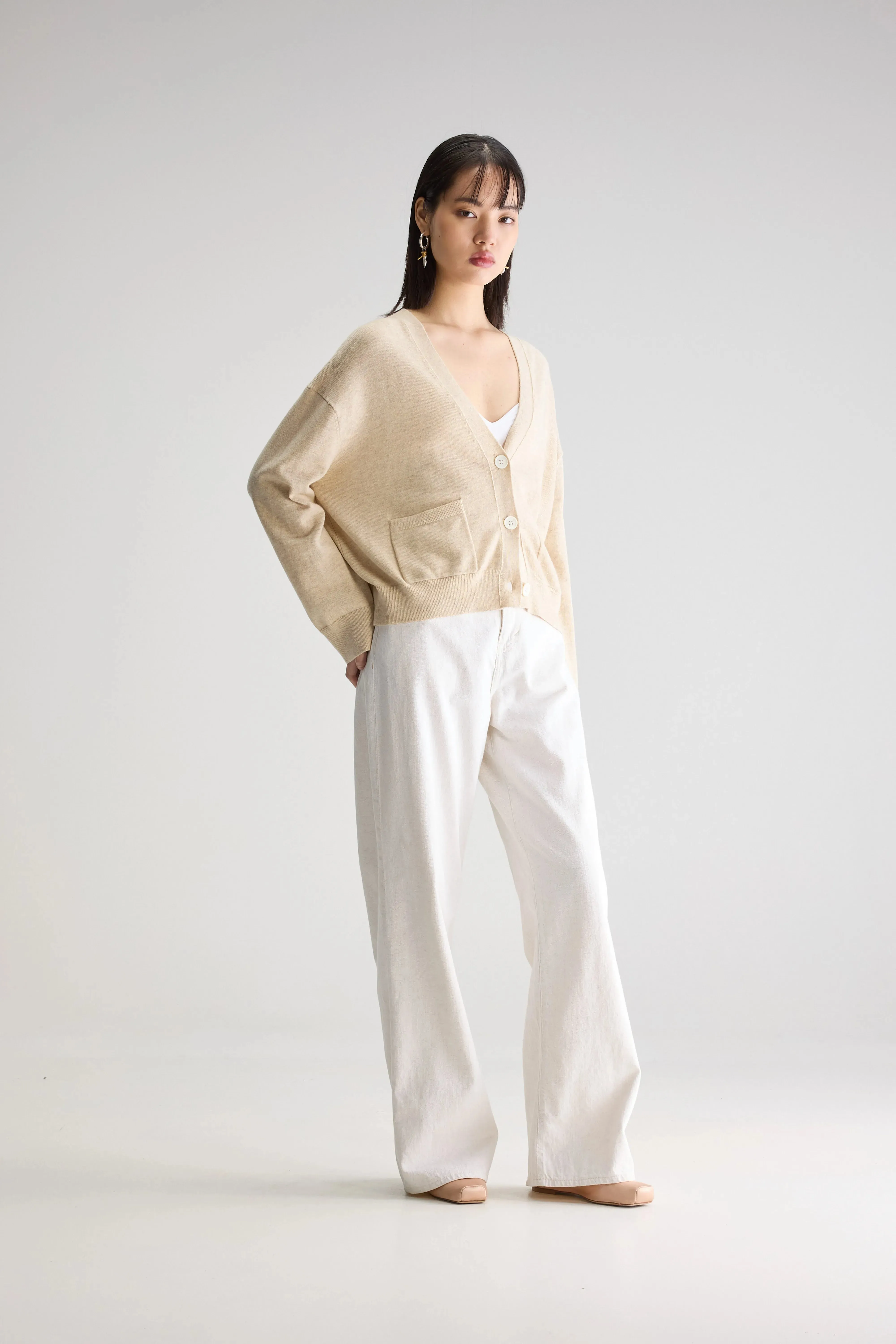 Gakkin v-neck cardigan (251 / W / OATMEAL) sold by Bellerose product image thumbnail 3