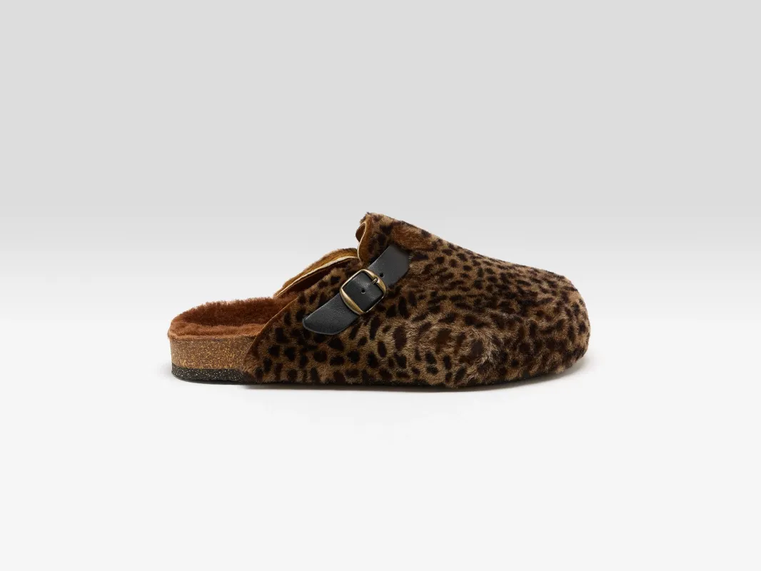 Leopard Sheepskin Clogs (252 / W / BROWN) sold by Bellerose