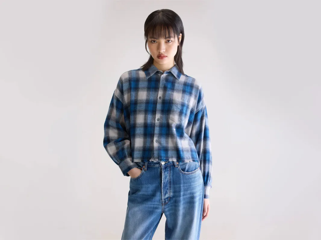 Kraft cropped shirt (252 / W / CHECK A) sold by Bellerose