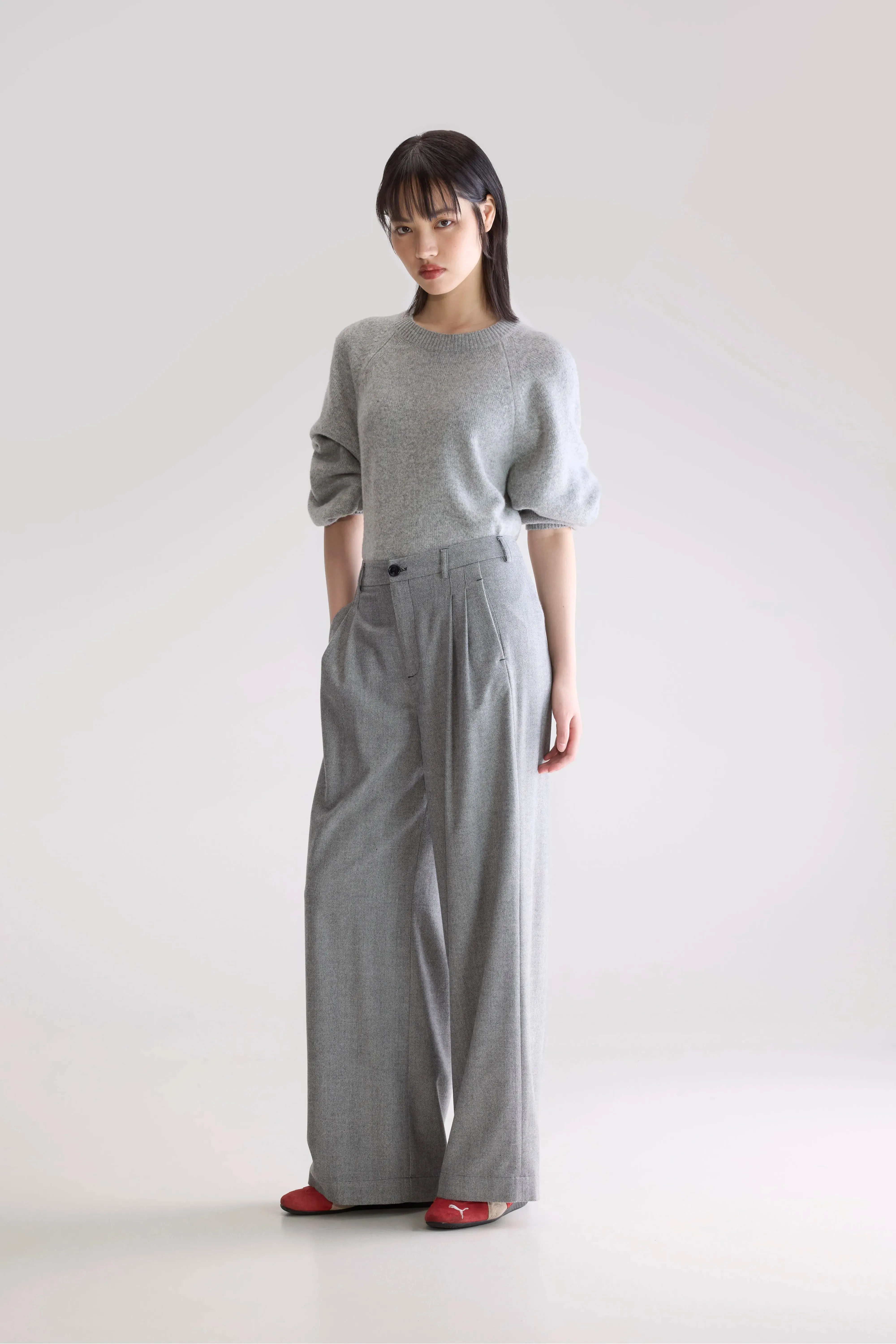 Volkert wide tailored trousers (252 / W / MID GREY) sold by Bellerose product image thumbnail 2