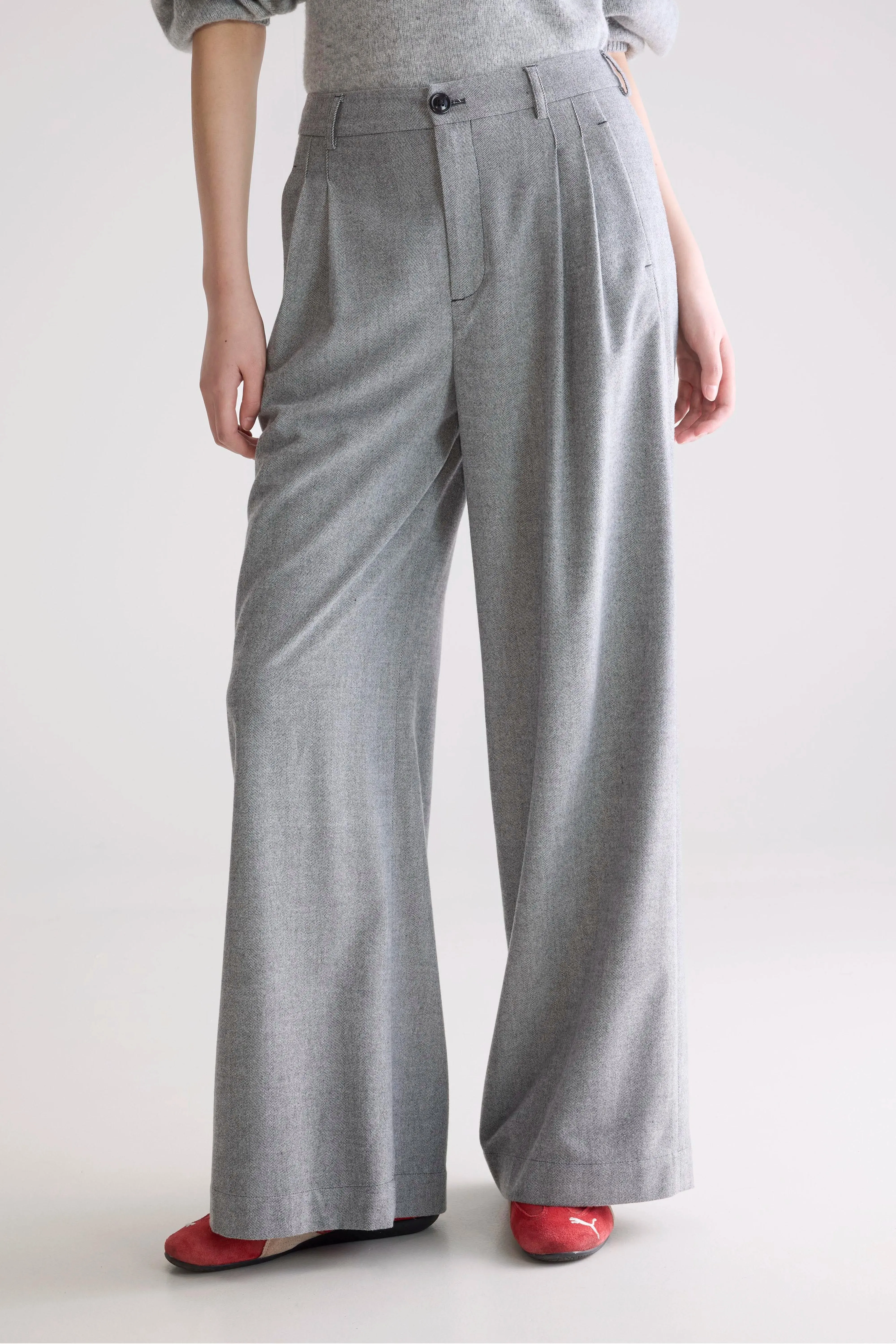 Volkert wide tailored trousers (252 / W / MID GREY) sold by Bellerose product image thumbnail 3