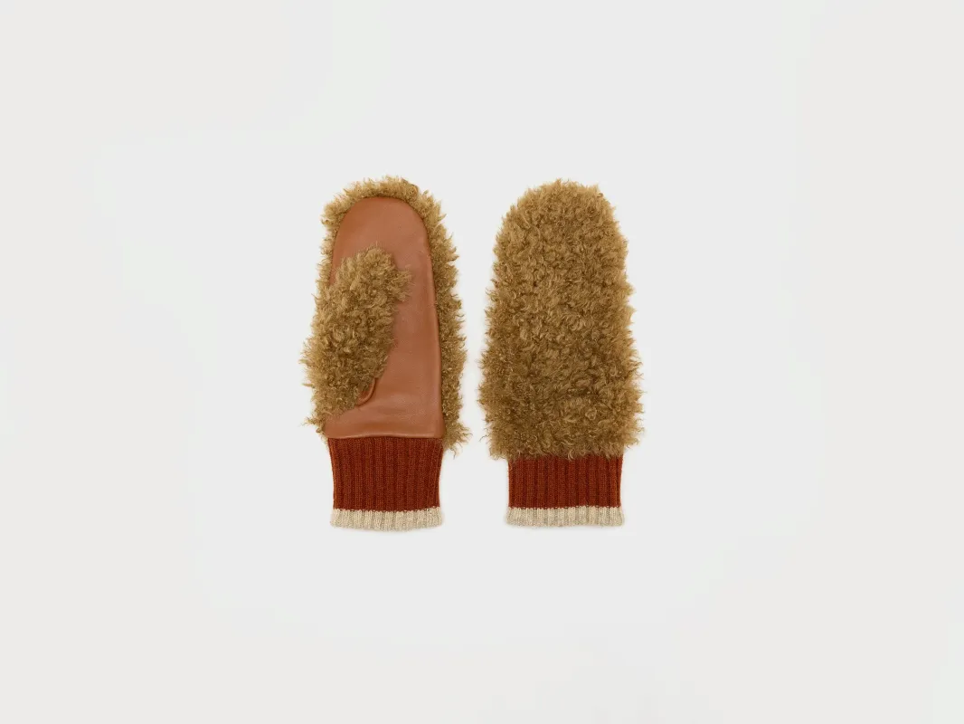 Madina faux shearling mittens (252 / W / TOFFEE) sold by Bellerose