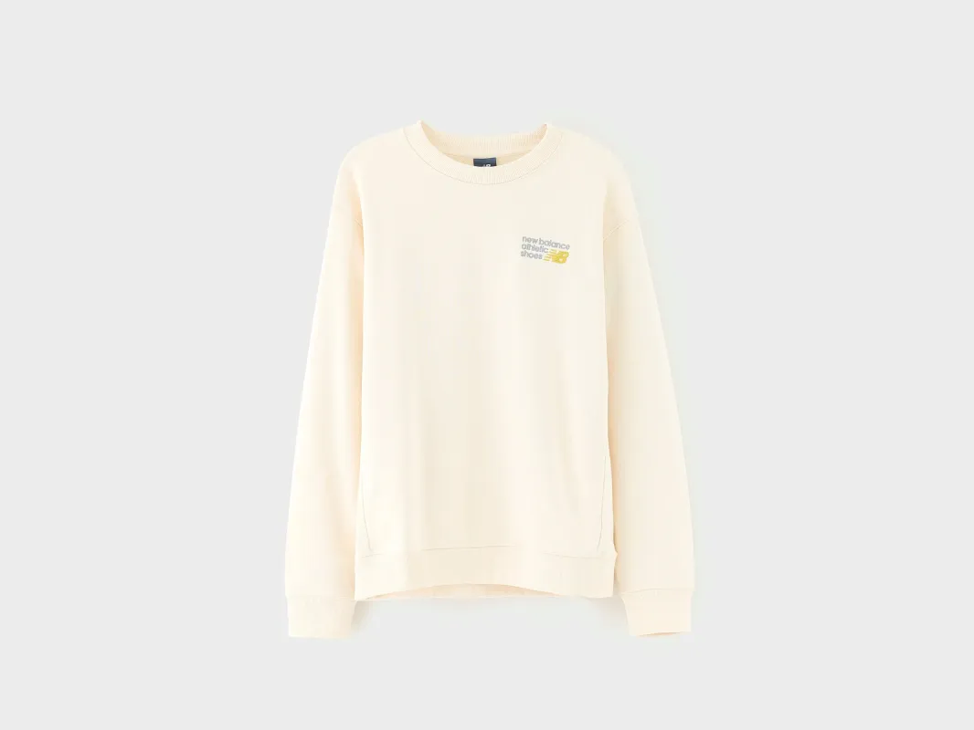 Athletics Premium Logo Crew Sweatshirt (252 / M / WHITE) made by New Balance