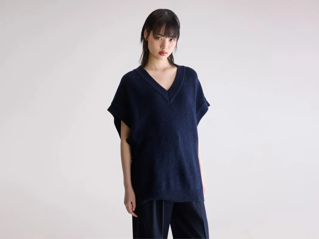 Labi sleeveless sweater (252 / W / REGAL BLUE) sold by Bellerose