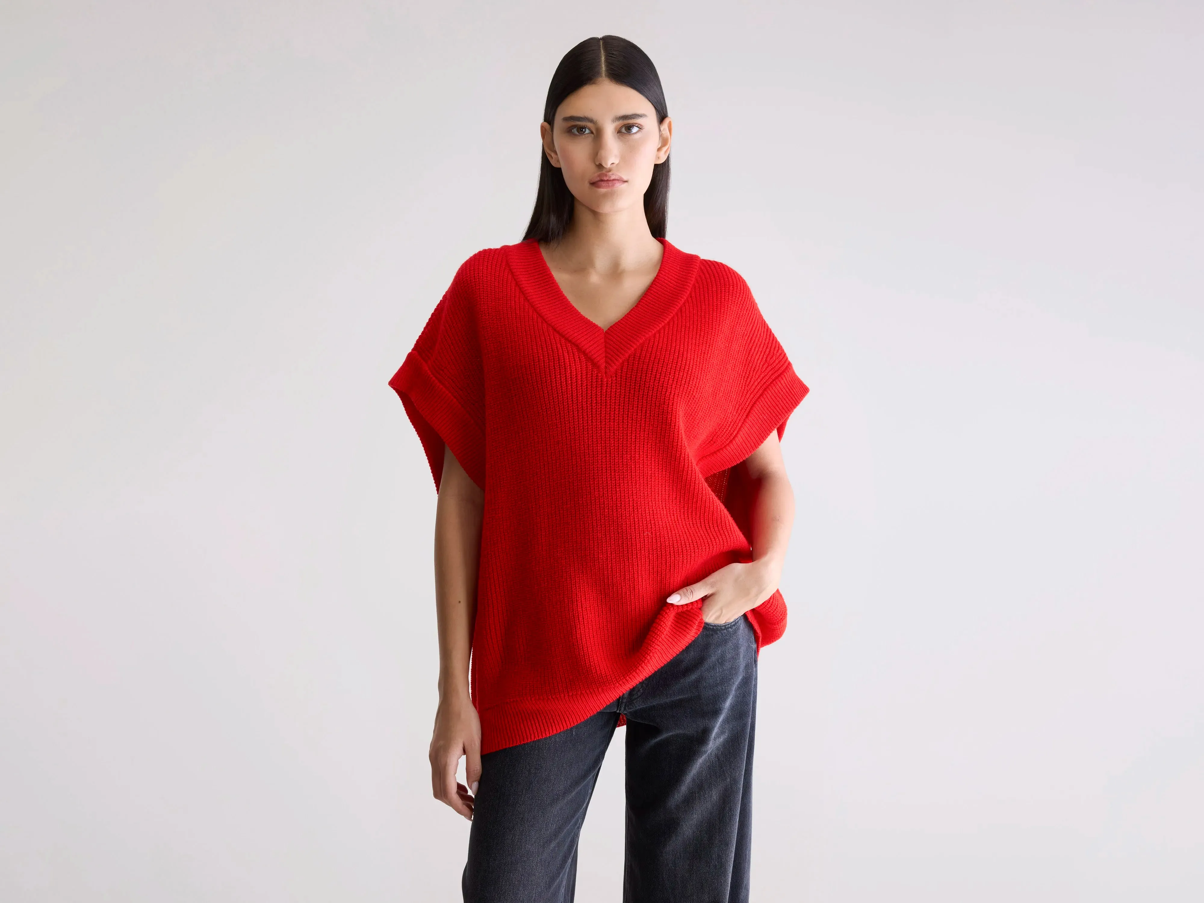 Labi sleeveless sweater (252 / W / SANGUINE) sold by Bellerose