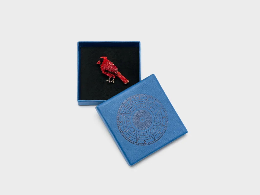 Common Cardinal Brooch Pin  (252 / W / RED) made by Bellerose