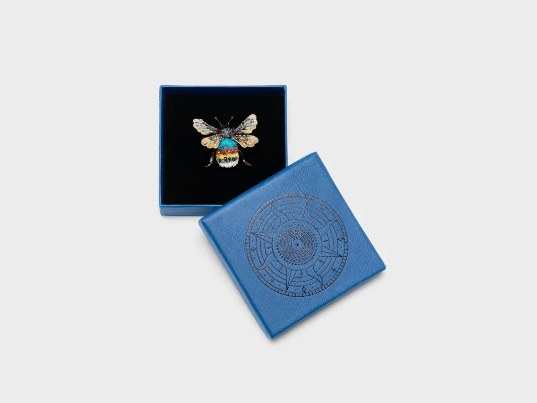 Striped Bee Brooch Pin  (252 / W / MULTICOLOR) made by Bellerose