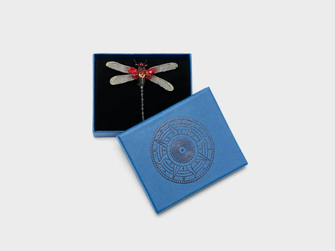 Rubyspot Damselfly Brooch Pin  (252 / W / RED) made by Bellerose