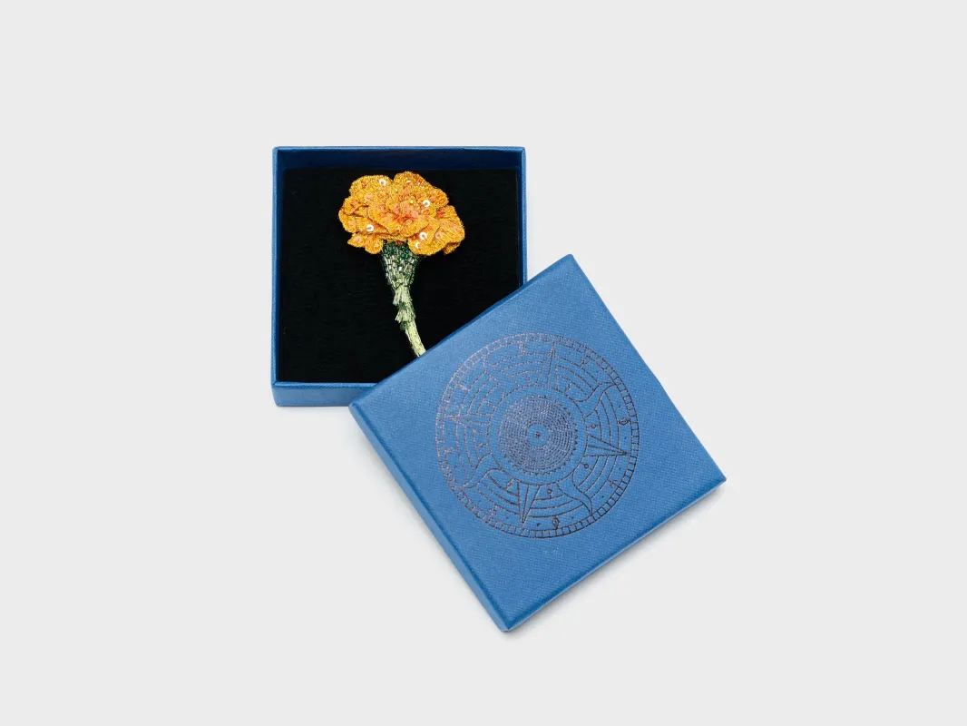Vintage Marigold Brooch Pin  (252 / W / YELLOW) made by Bellerose