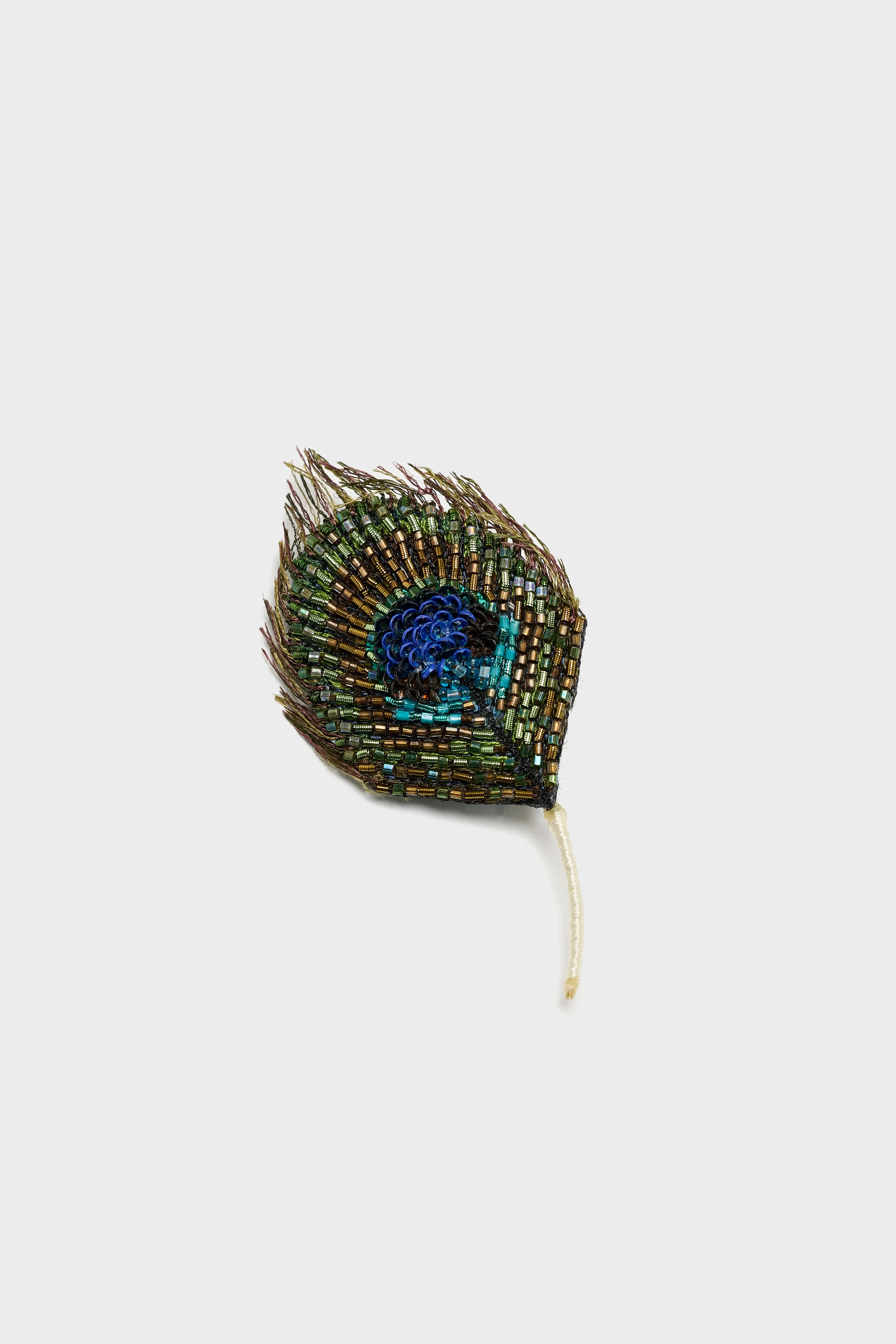 Luminous Peacock Feather Brooch Pin (252 / W / GREEN) sold by Bellerose product image thumbnail 3