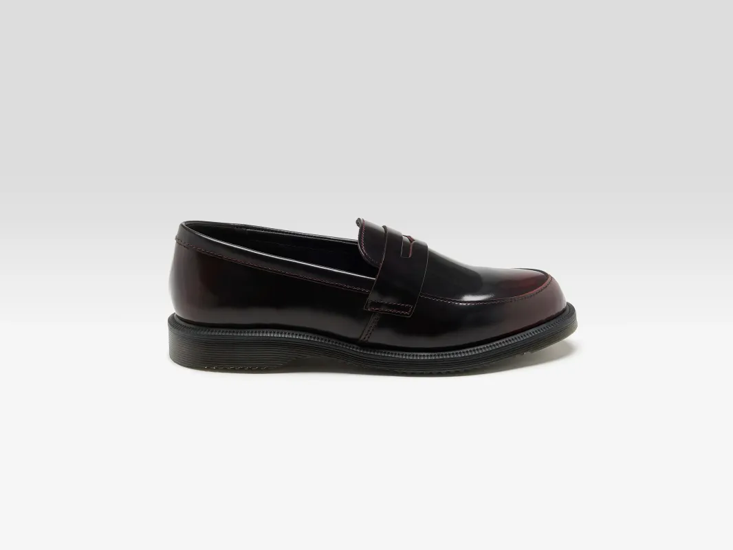 Temara Arcadia Leather Loafers for Women (252 / W / RED) made by Dr. Martens